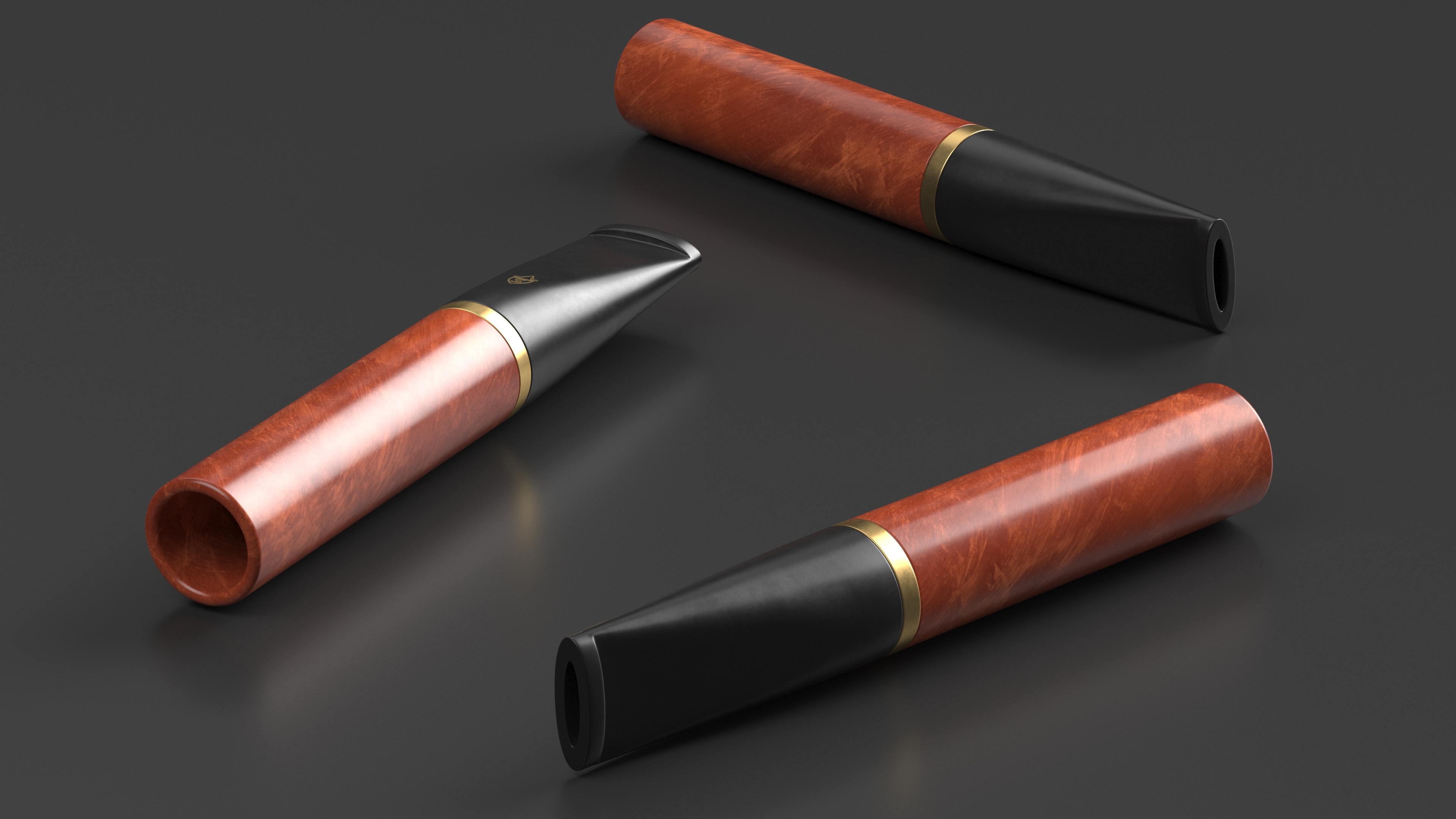 Vintage Cigarette Holders Set Dark 3D model