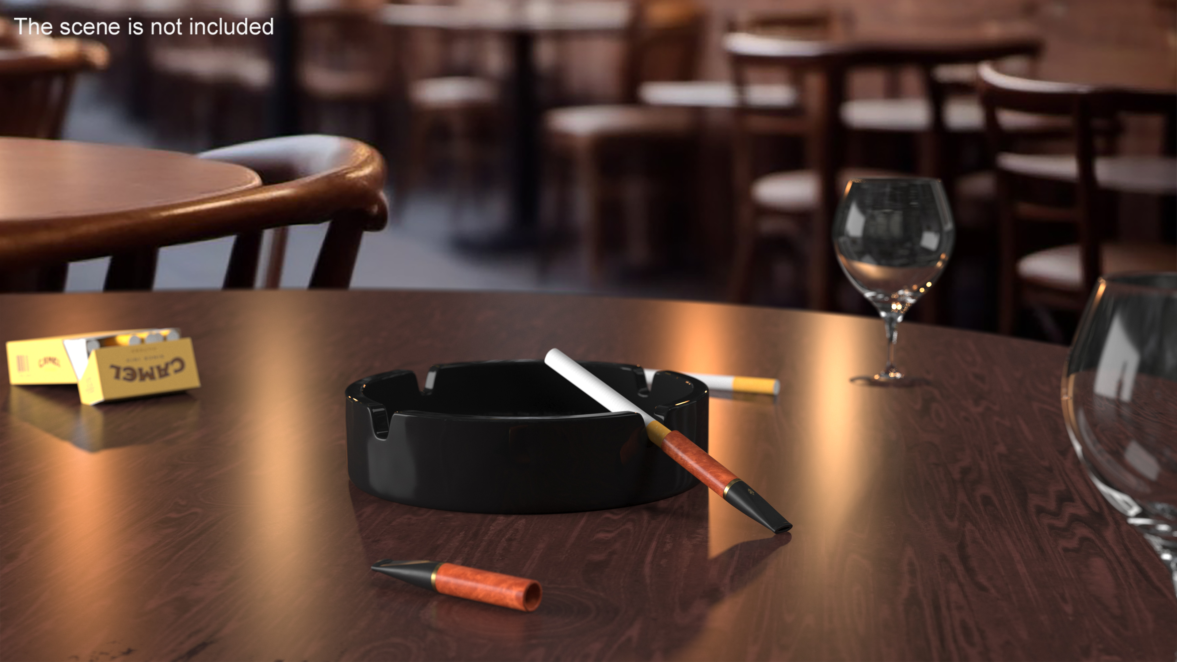 Vintage Cigarette Holders Set Dark 3D model