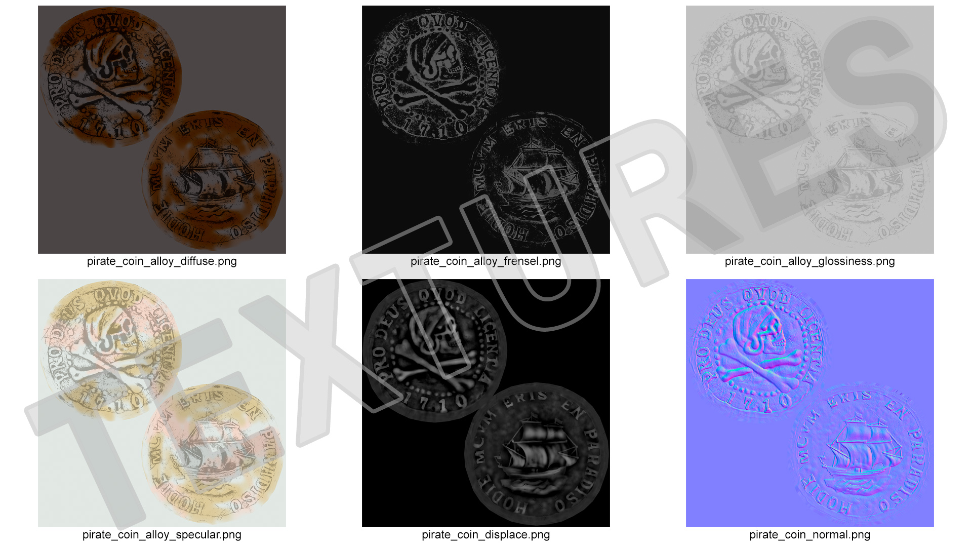 3D Treasure Pirate Coin Alloy