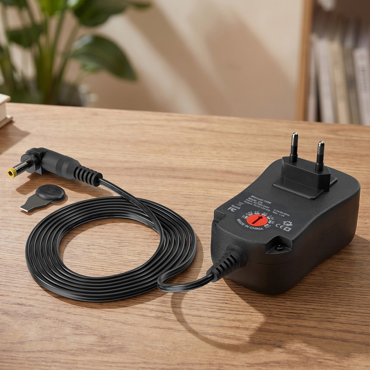 European AC Power Adapter with Cable 3D model preview