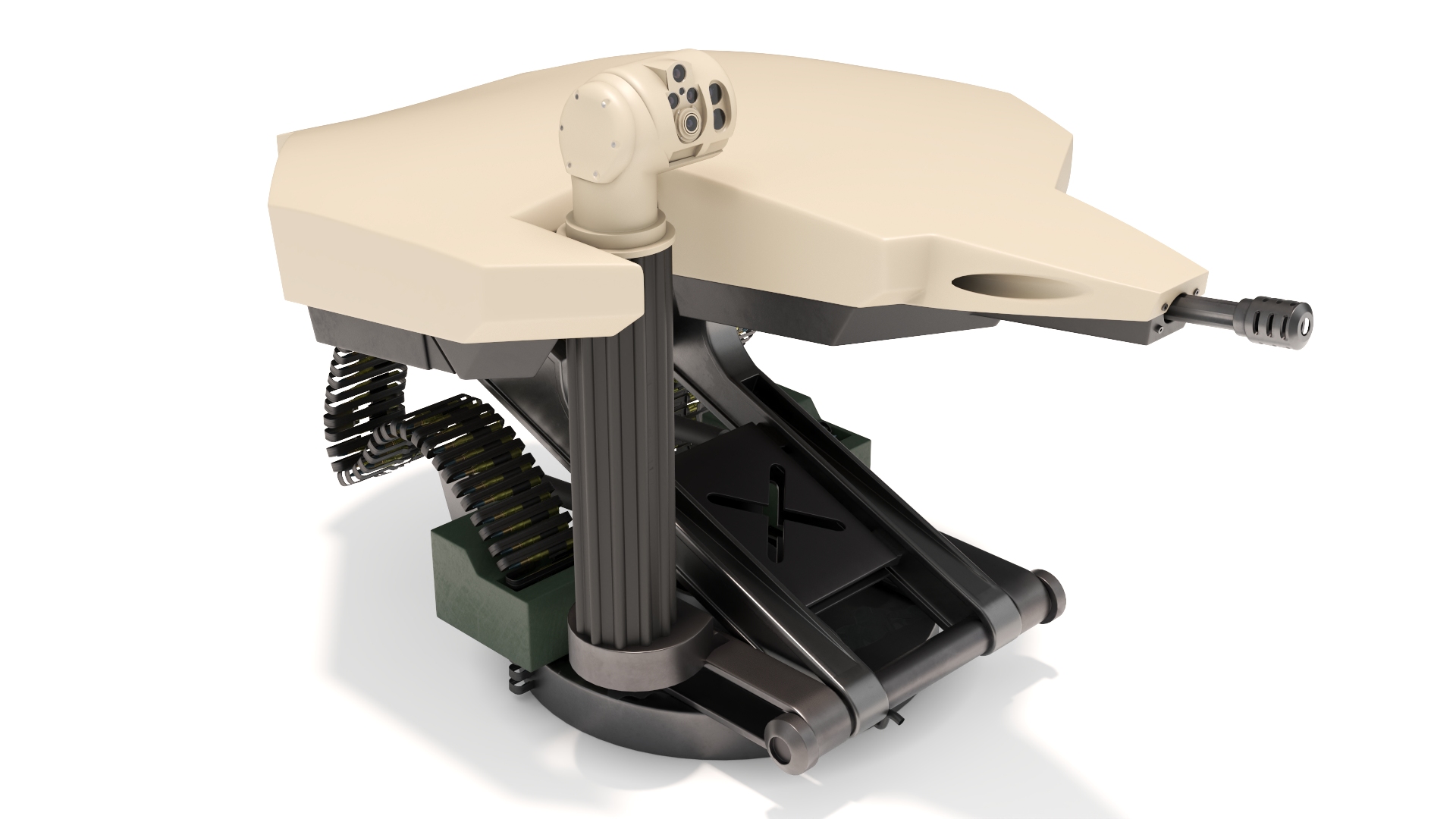 Armored Combat Turret with Ammunition 3D