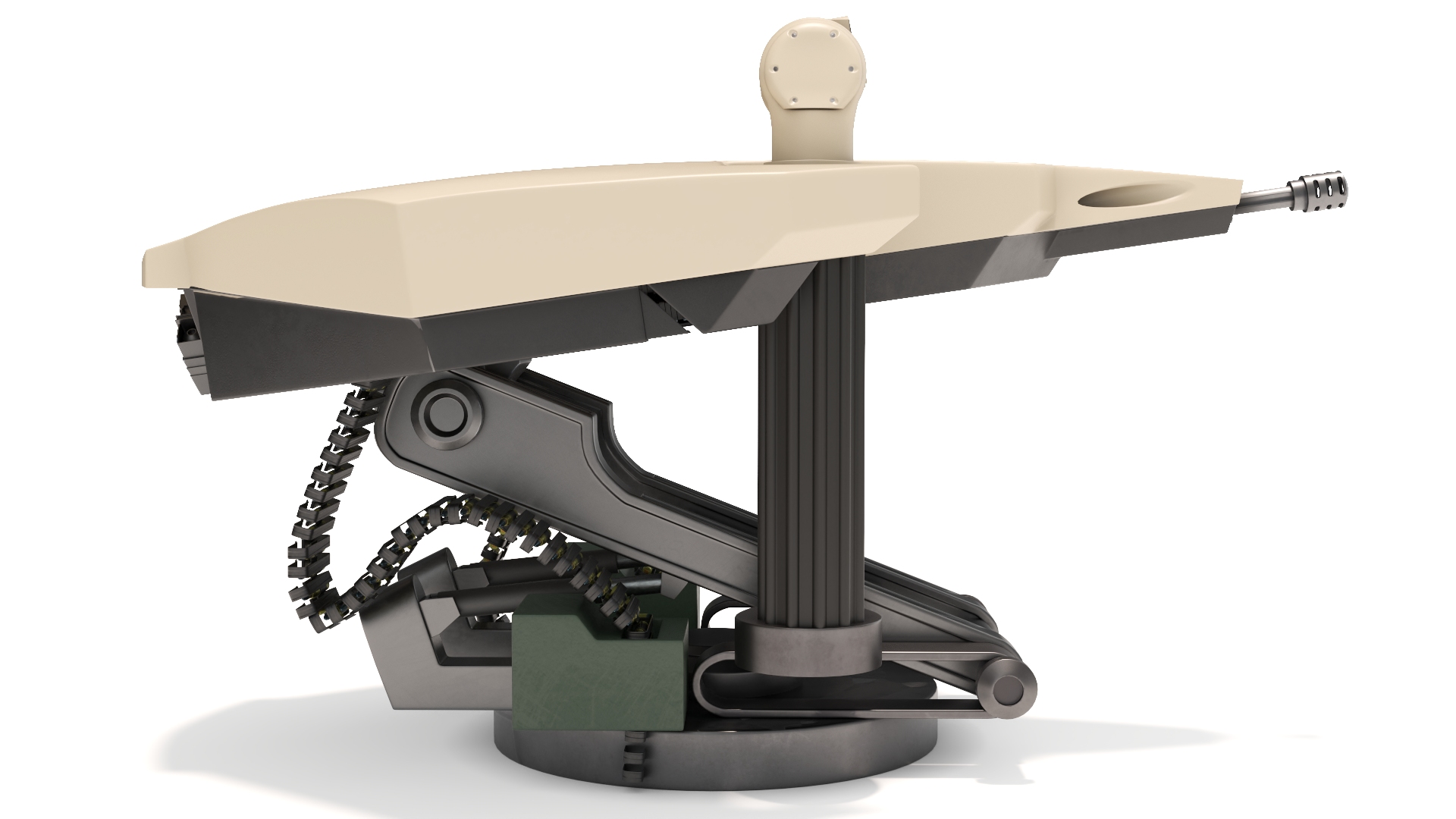 Armored Combat Turret with Ammunition 3D