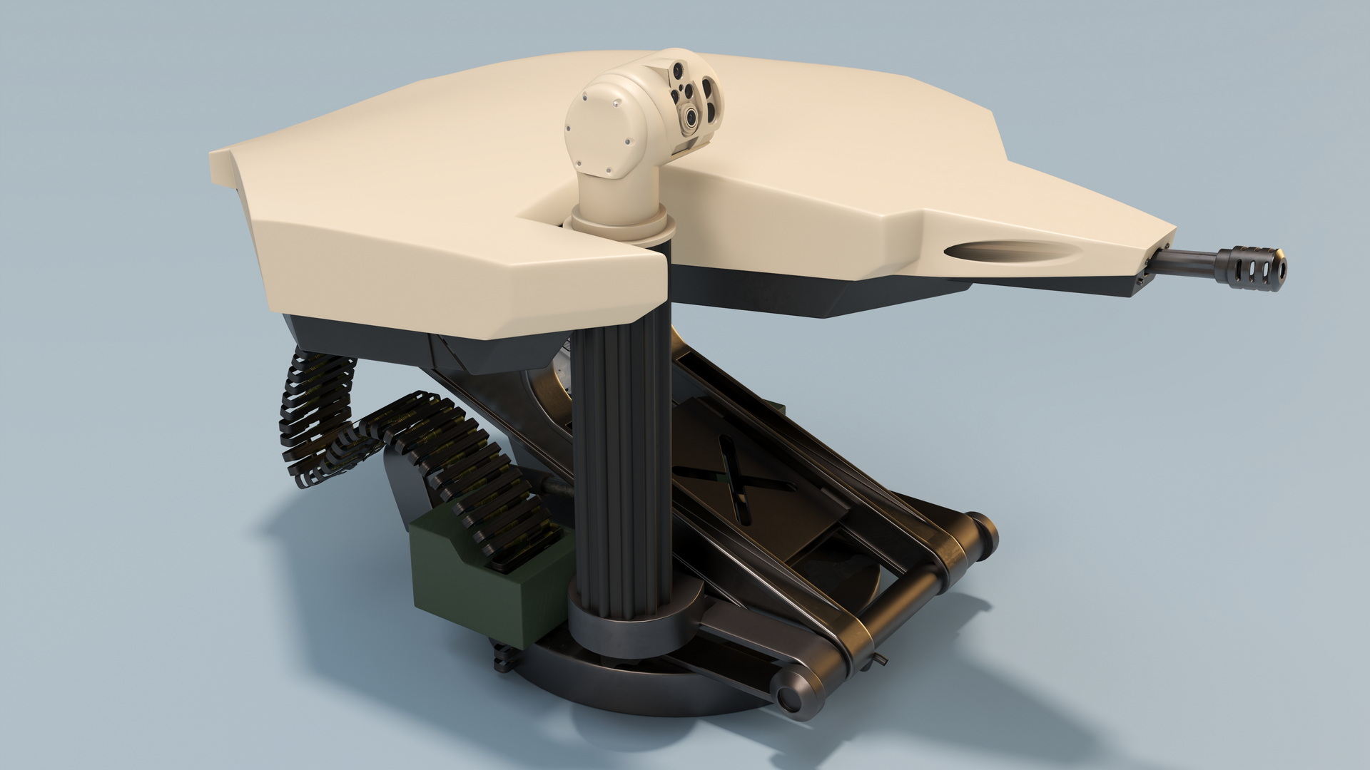 Armored Combat Turret with Ammunition 3D