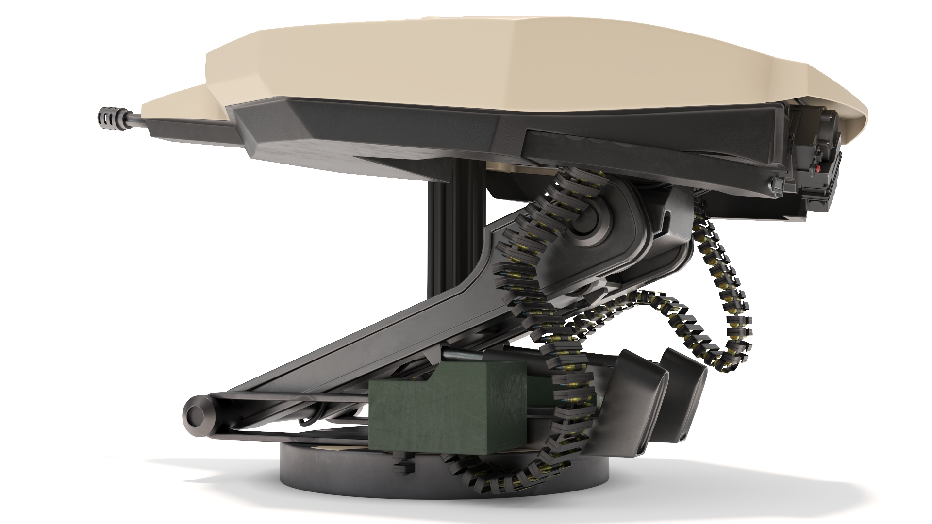 Armored Combat Turret with Ammunition 3D