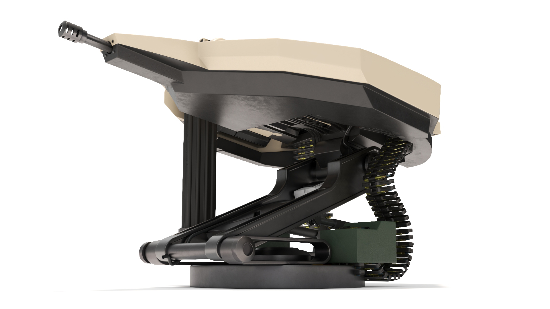 Armored Combat Turret with Ammunition 3D