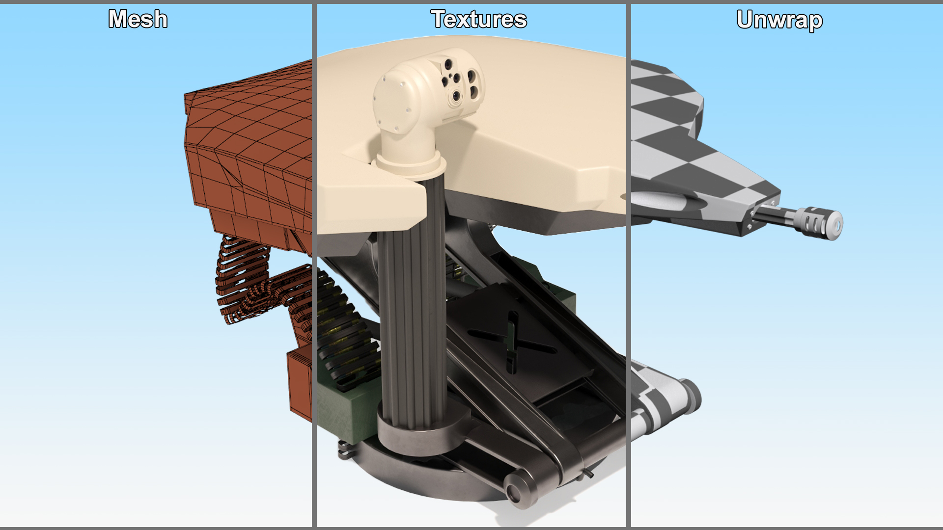 Armored Combat Turret with Ammunition 3D