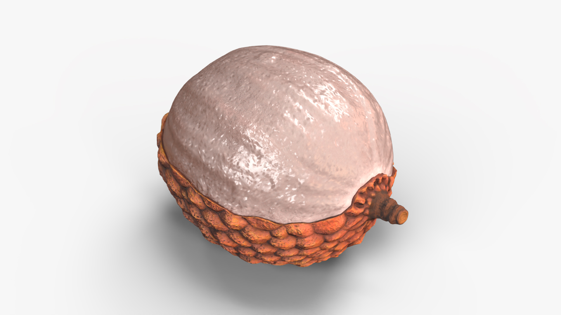 3D model Half Peeled Lychee Yellow