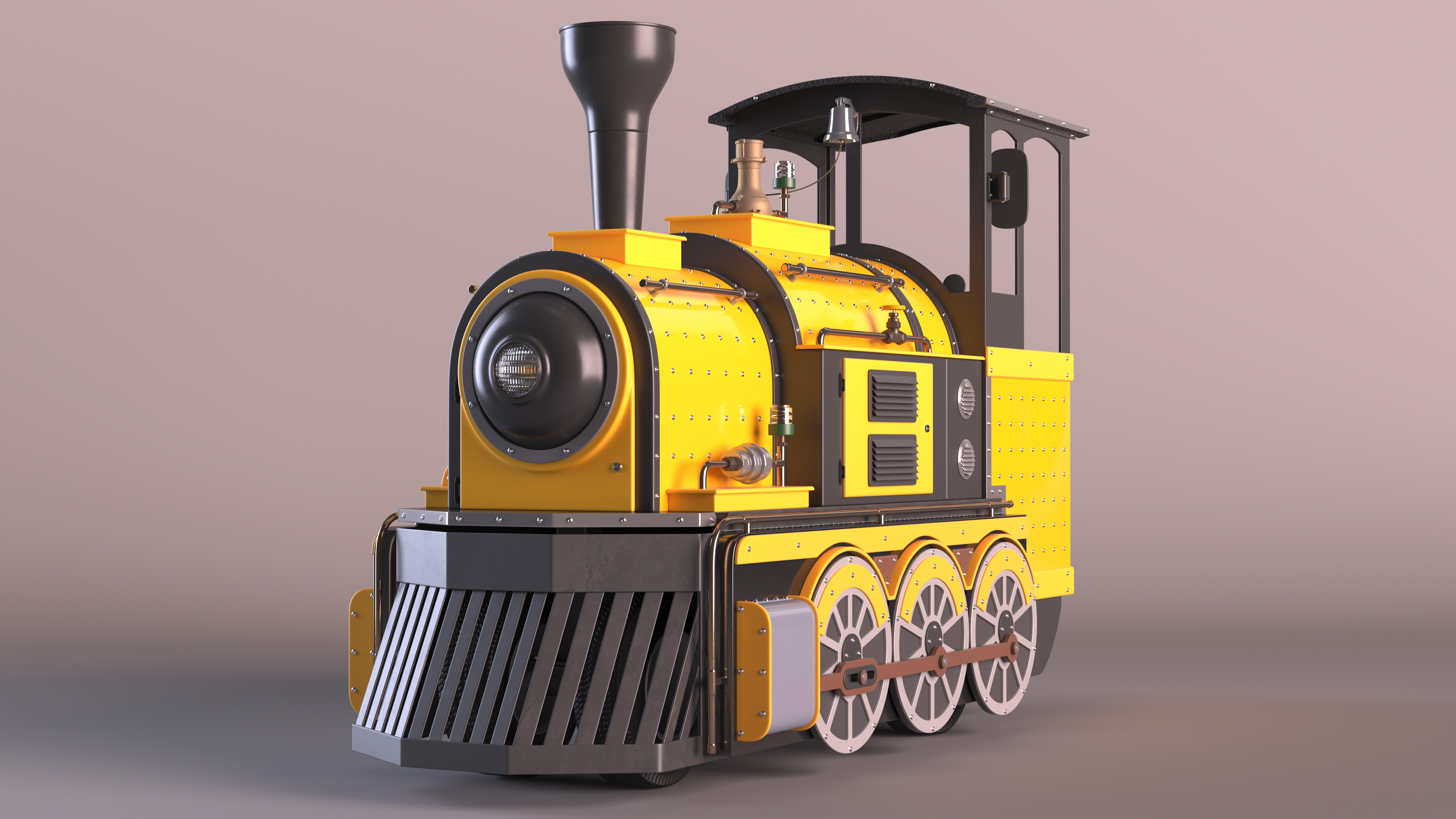 Mini Locomotive Yellow 3D