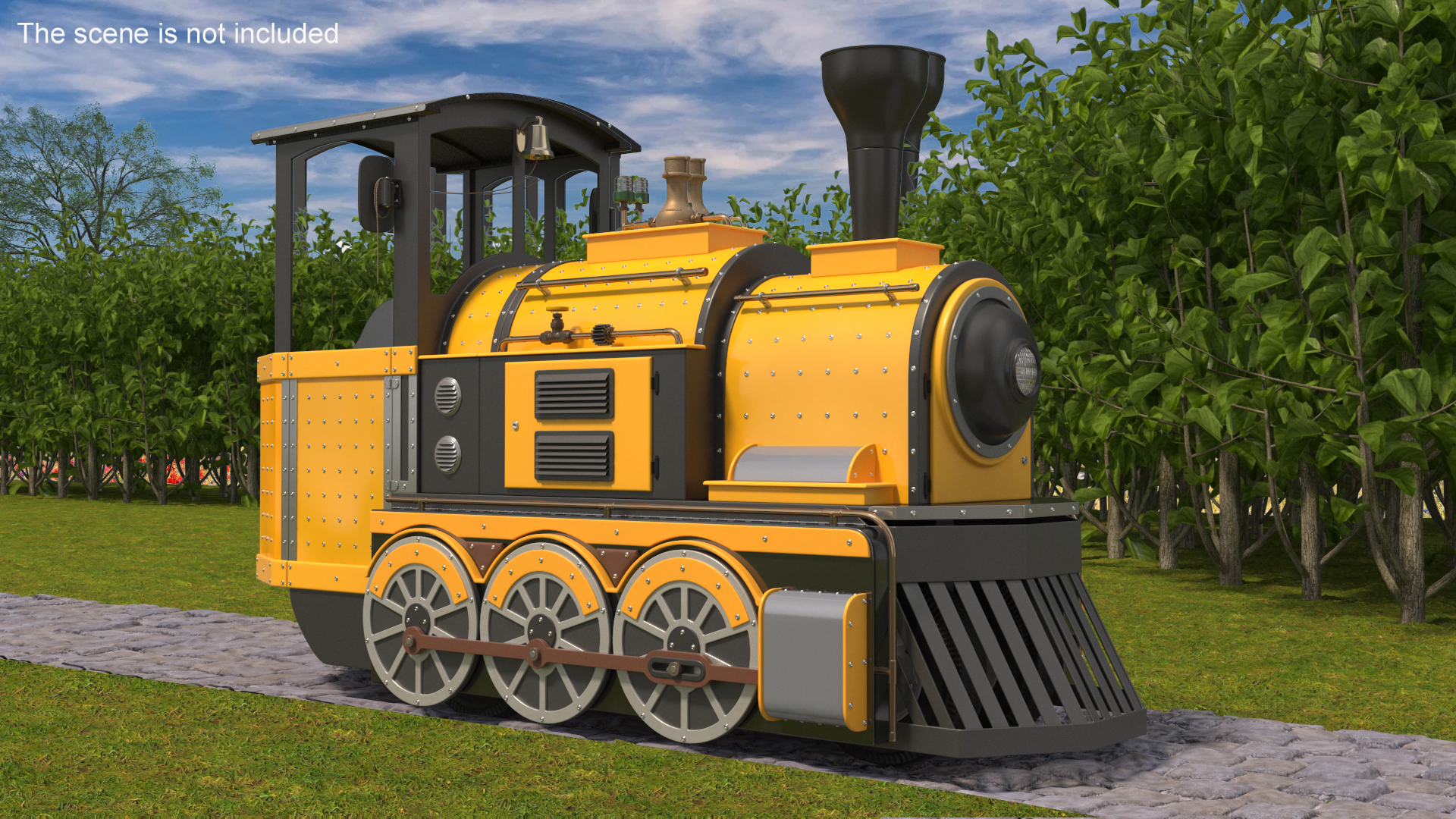 Mini Locomotive Yellow 3D