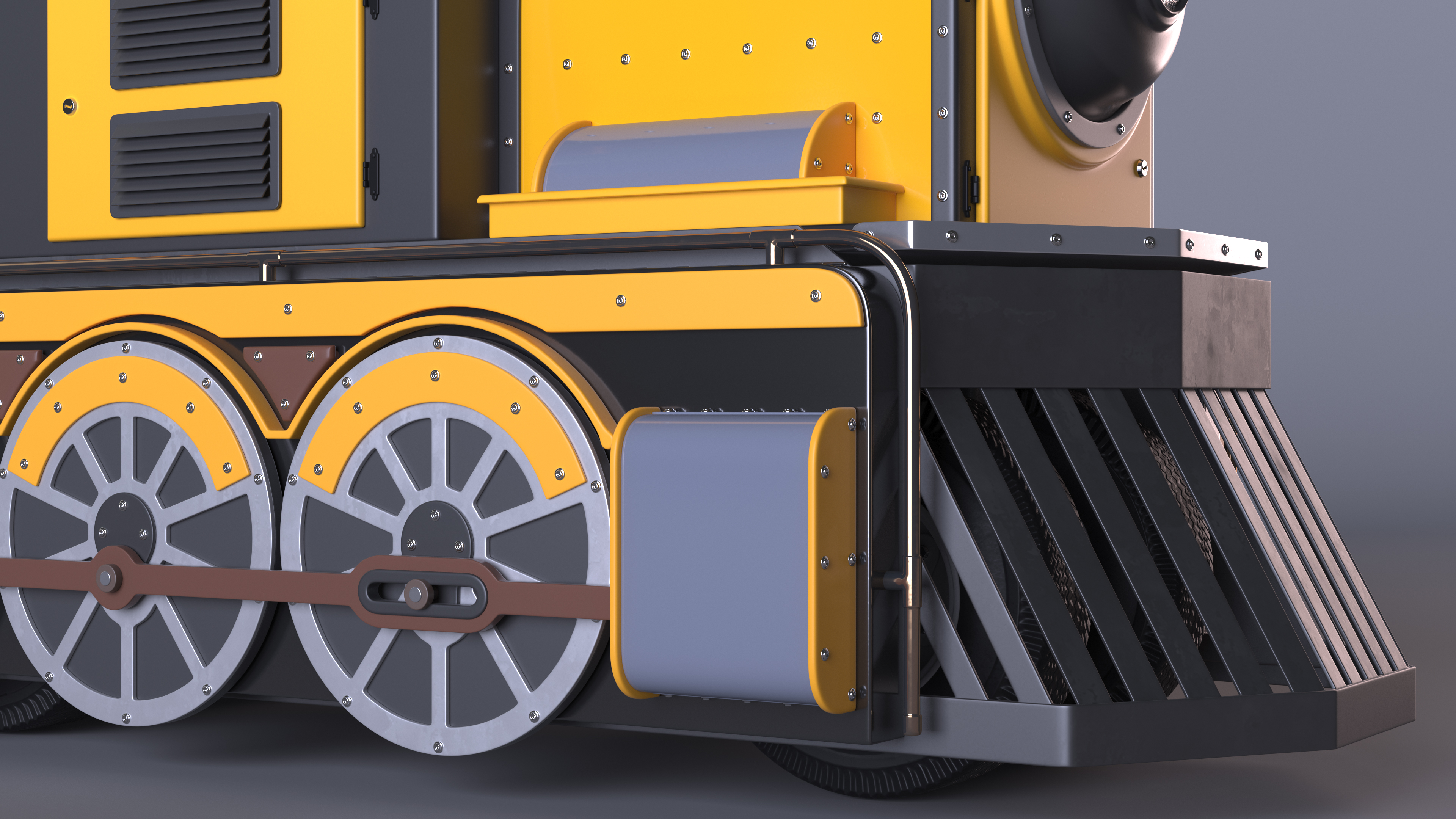 Mini Locomotive Yellow 3D
