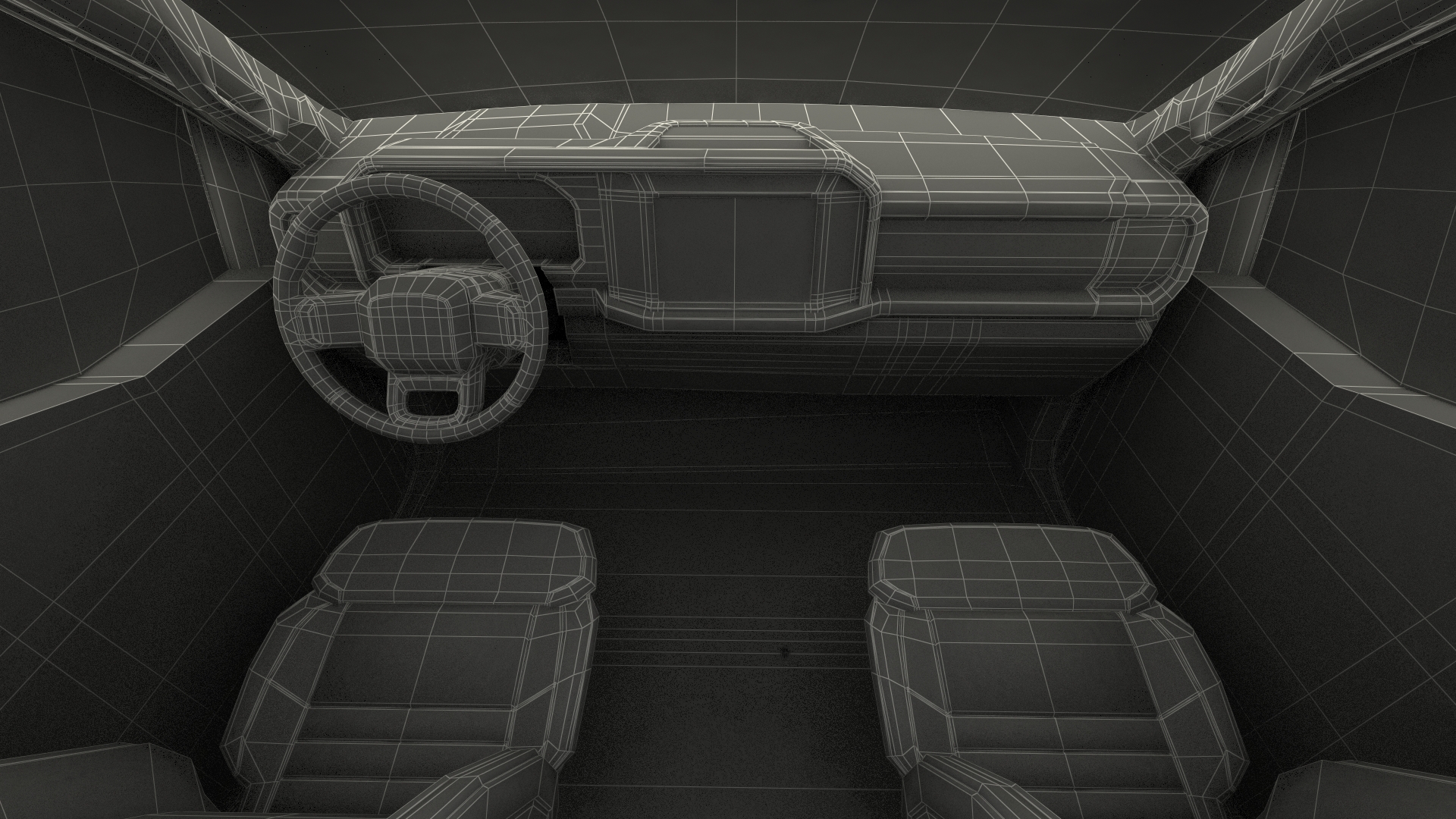 Pickup Ford Super Duty F550 White Simple Interior 3D model