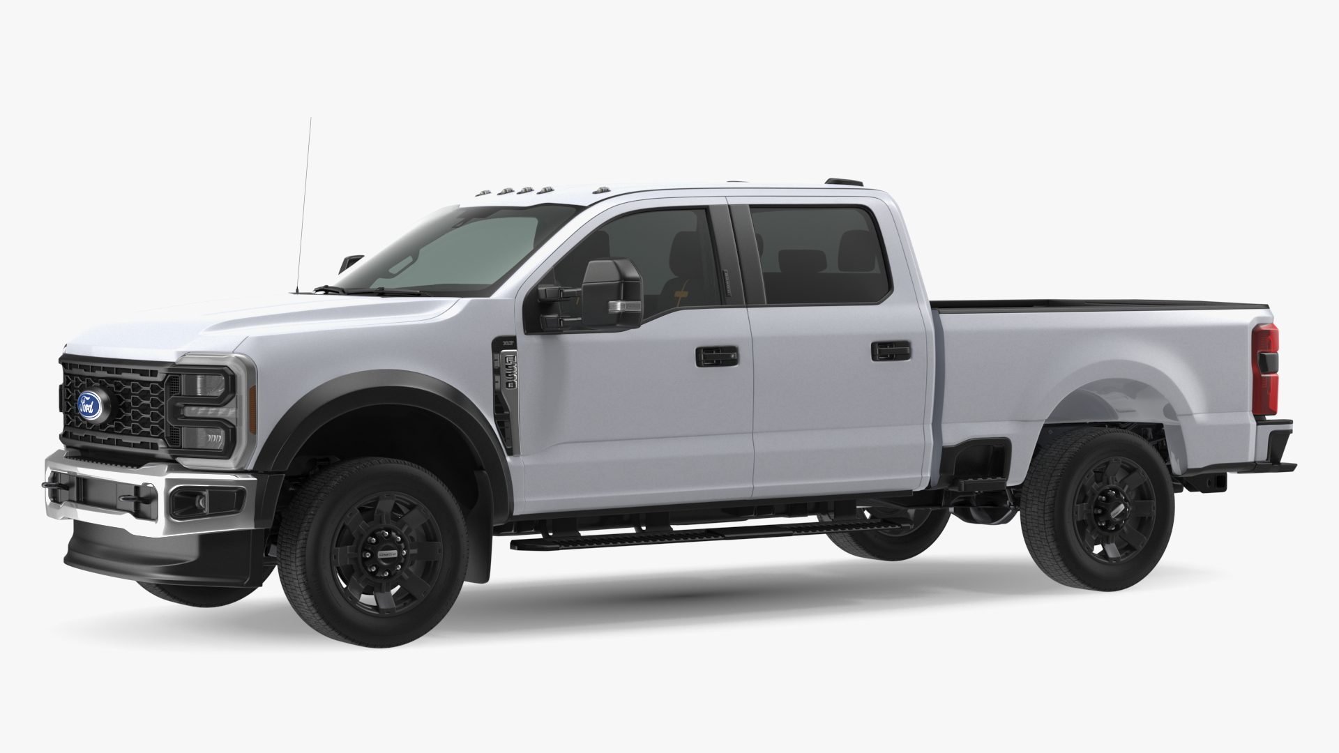 Pickup Ford Super Duty F550 White Simple Interior 3D model