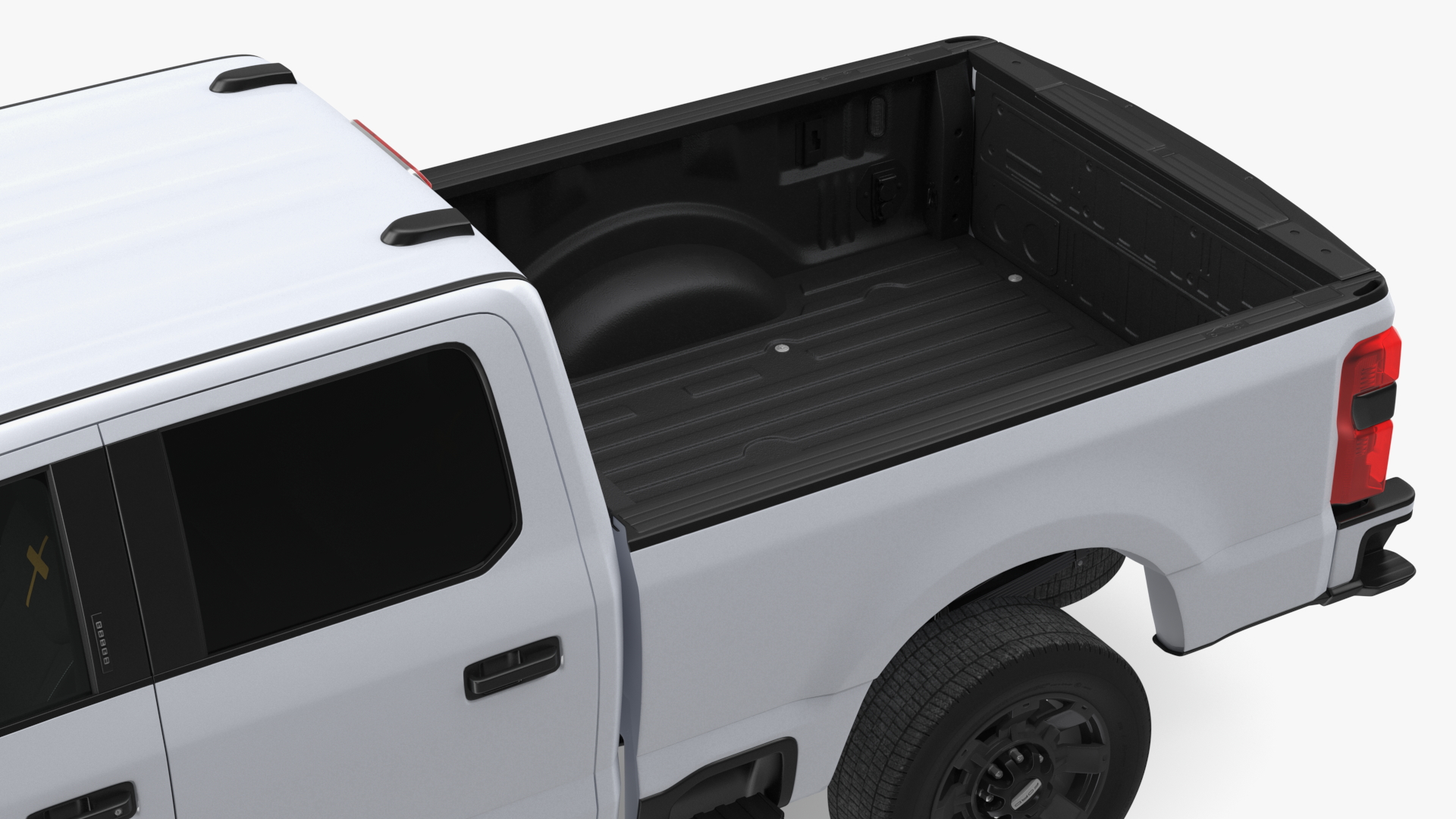 Pickup Ford Super Duty F550 White Simple Interior 3D model
