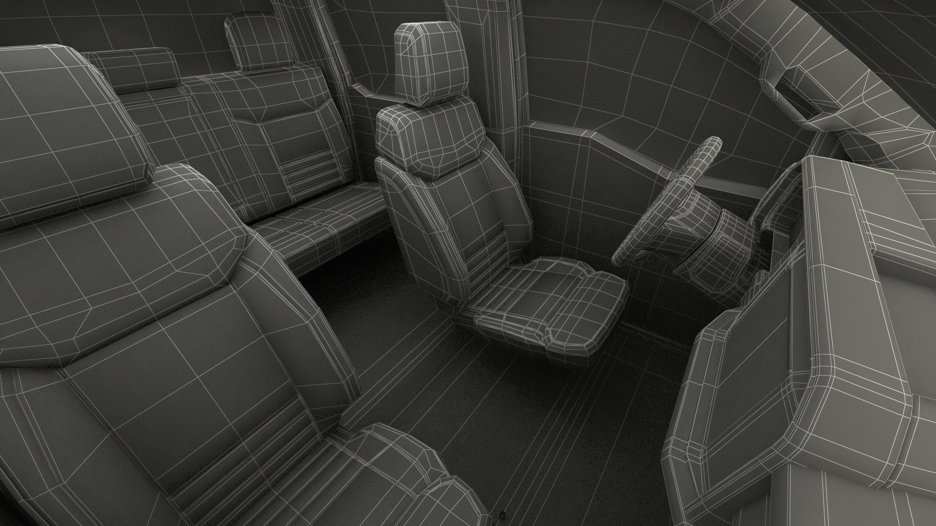 Pickup Ford Super Duty F550 White Simple Interior 3D model