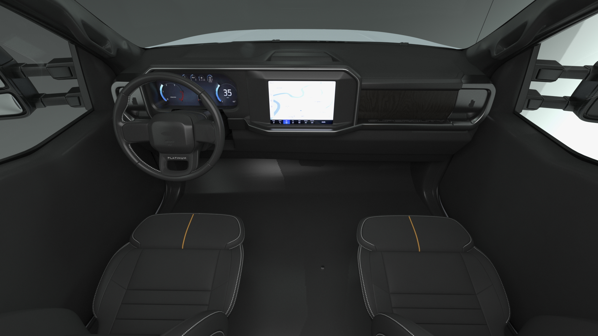 Pickup Ford Super Duty F550 White Simple Interior 3D model