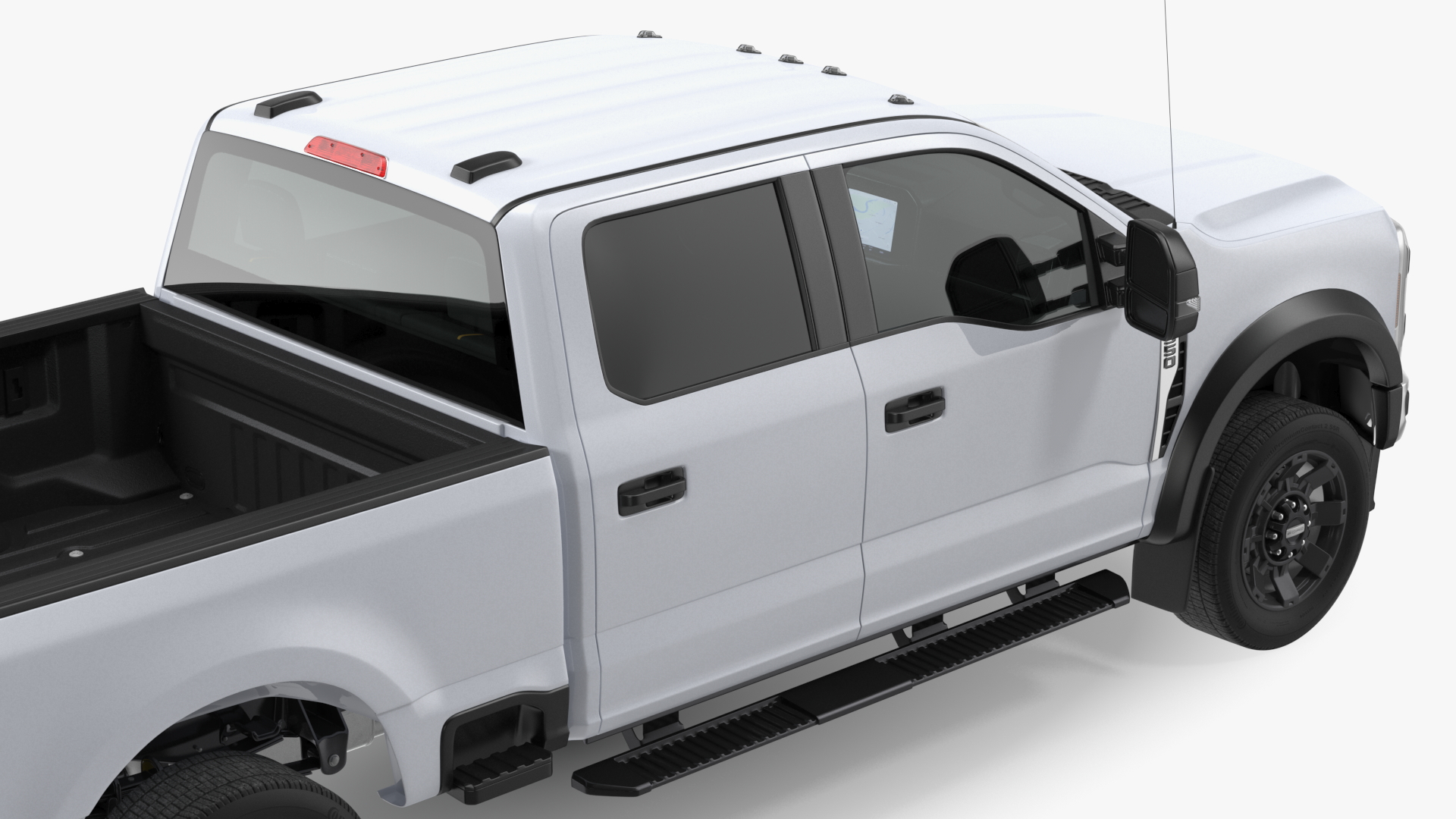 Pickup Ford Super Duty F550 White Simple Interior 3D model