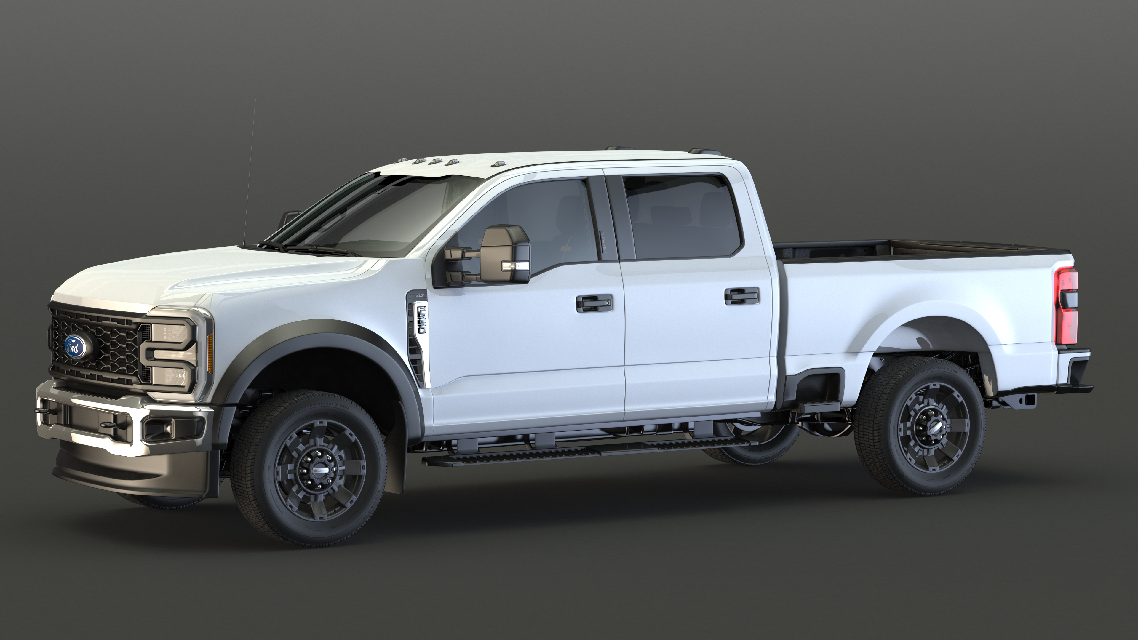 Pickup Ford Super Duty F550 White Simple Interior 3D model