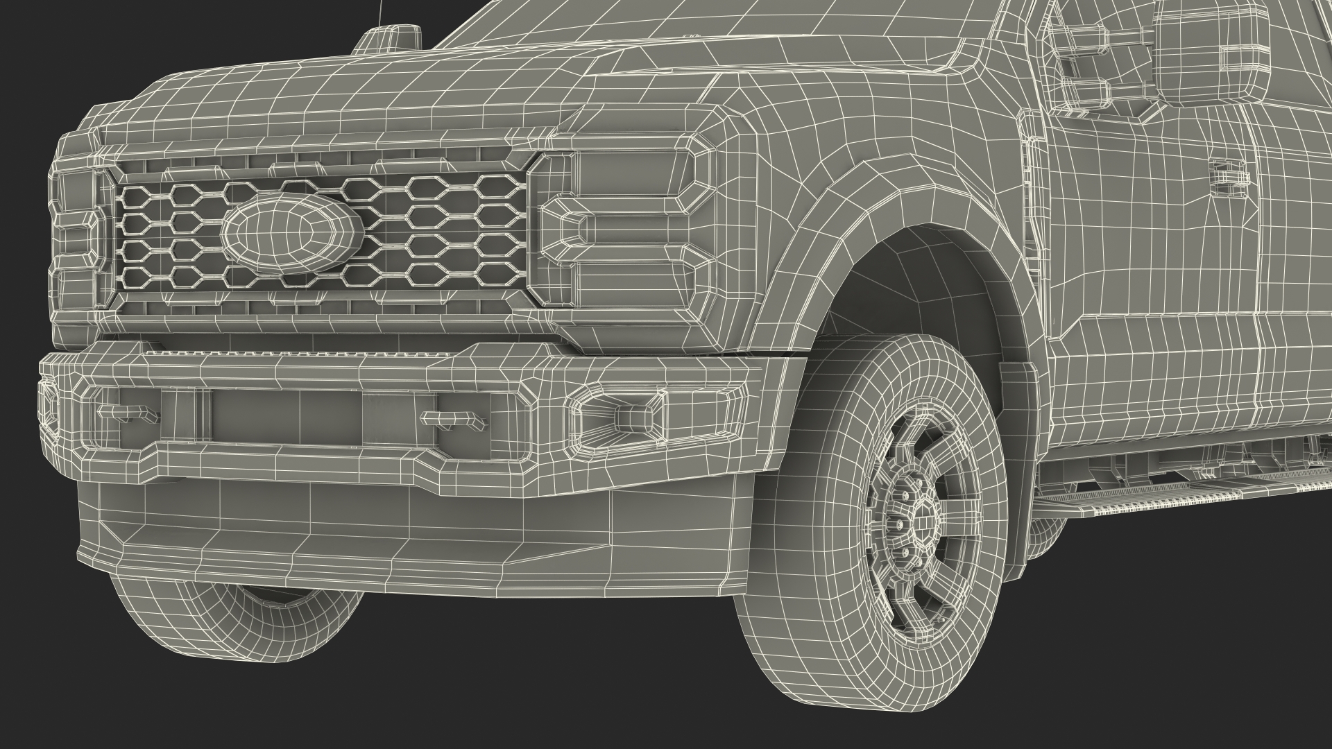 Pickup Ford Super Duty F550 White Simple Interior 3D model