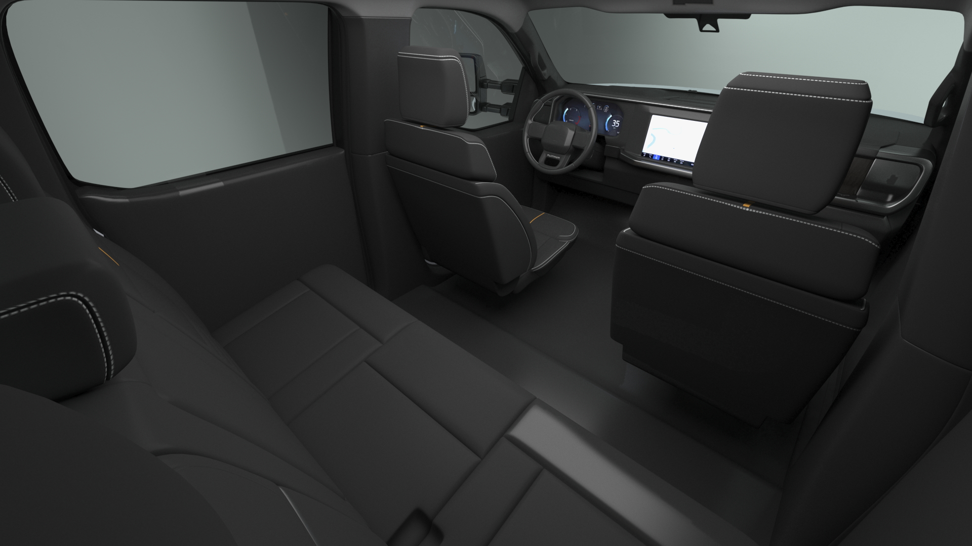 Pickup Ford Super Duty F550 White Simple Interior 3D model