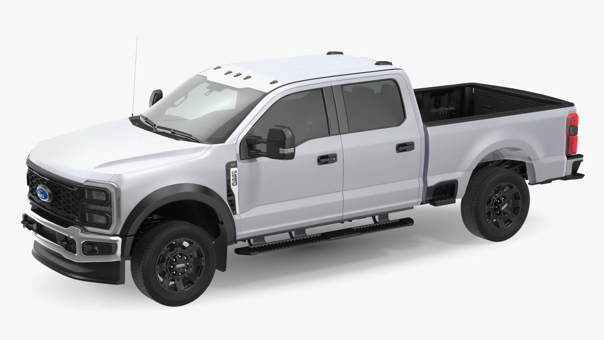 Pickup Ford Super Duty F550 White Simple Interior 3D model