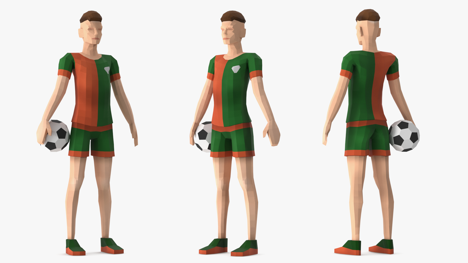 Low Poly Football Player 3D model