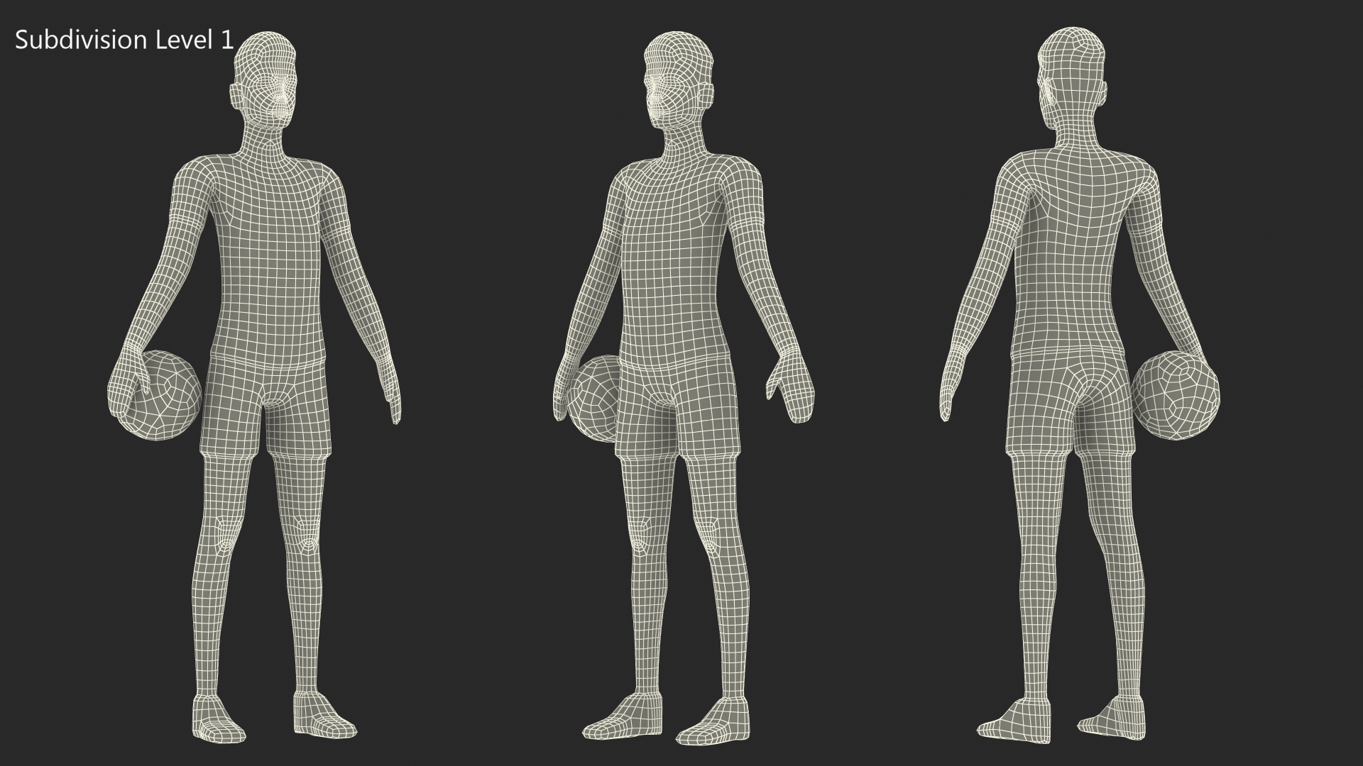 Low Poly Football Player 3D model