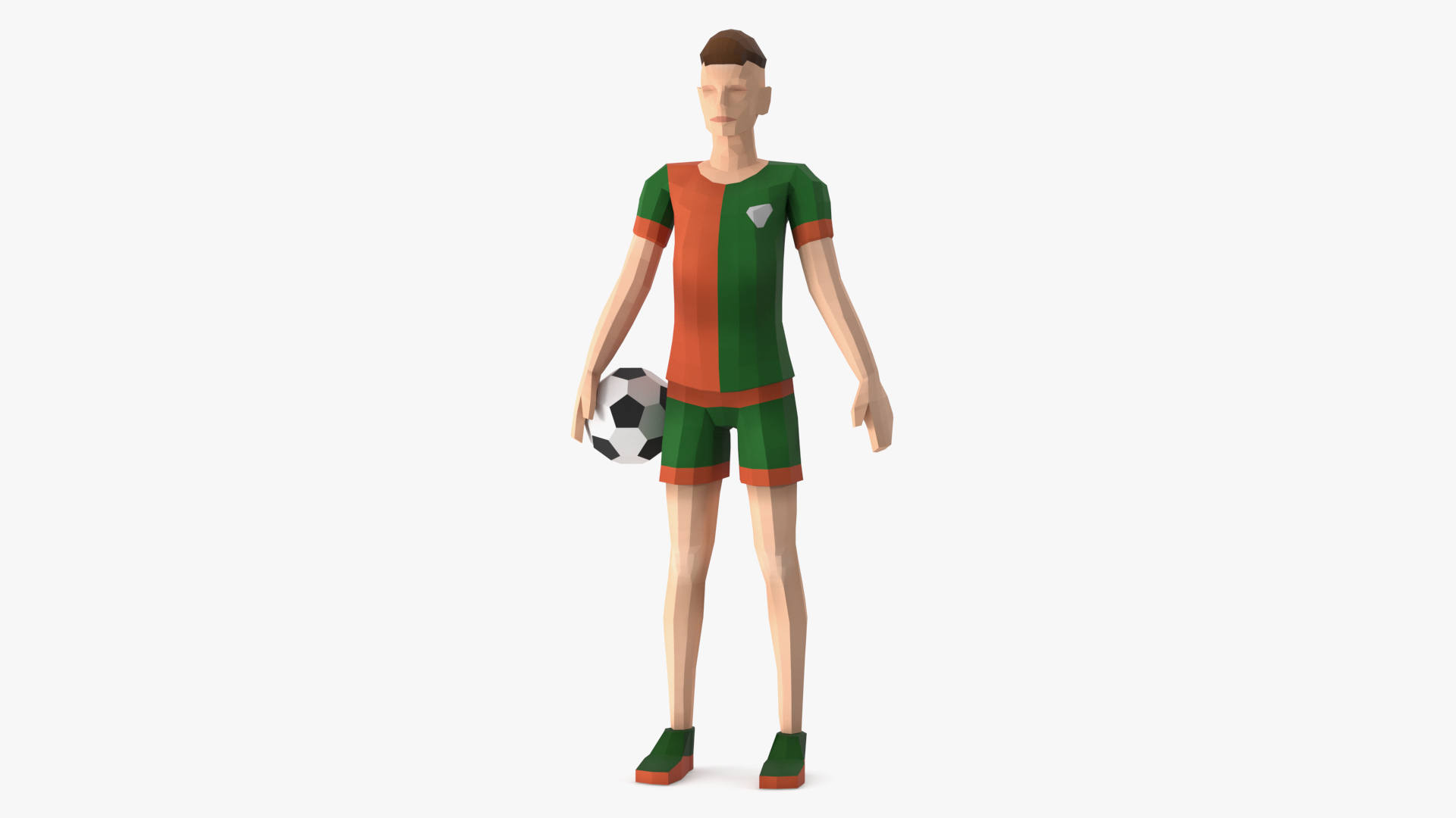 Low Poly Football Player 3D model