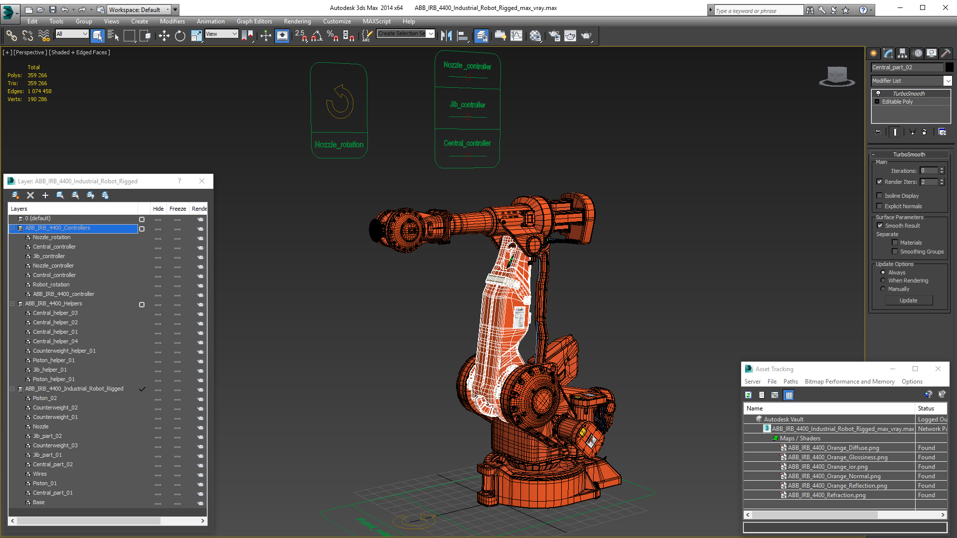 3D ABB IRB 4400 Industrial Robot Rigged
