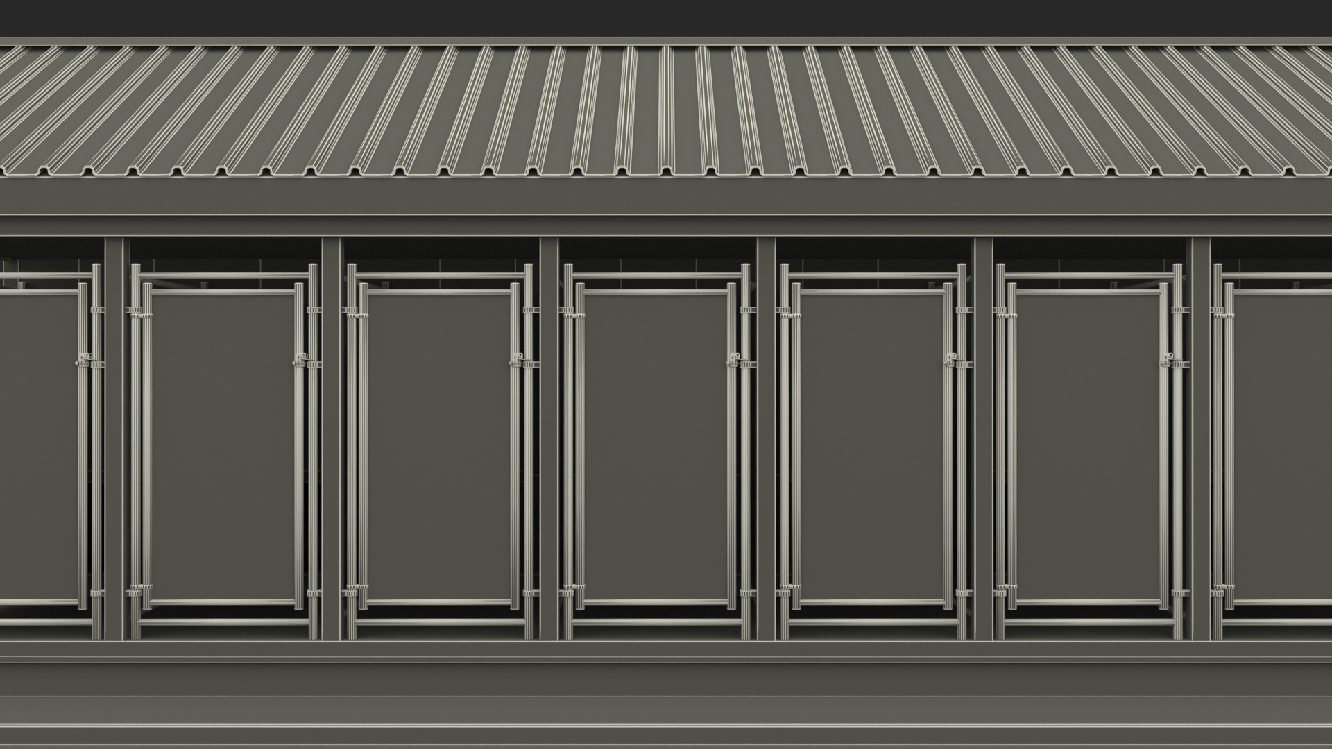Outdoor Dog Kennels For 8-Box 3D model