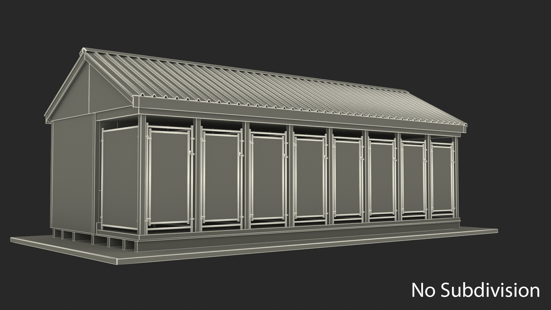 Outdoor Dog Kennels For 8-Box 3D model