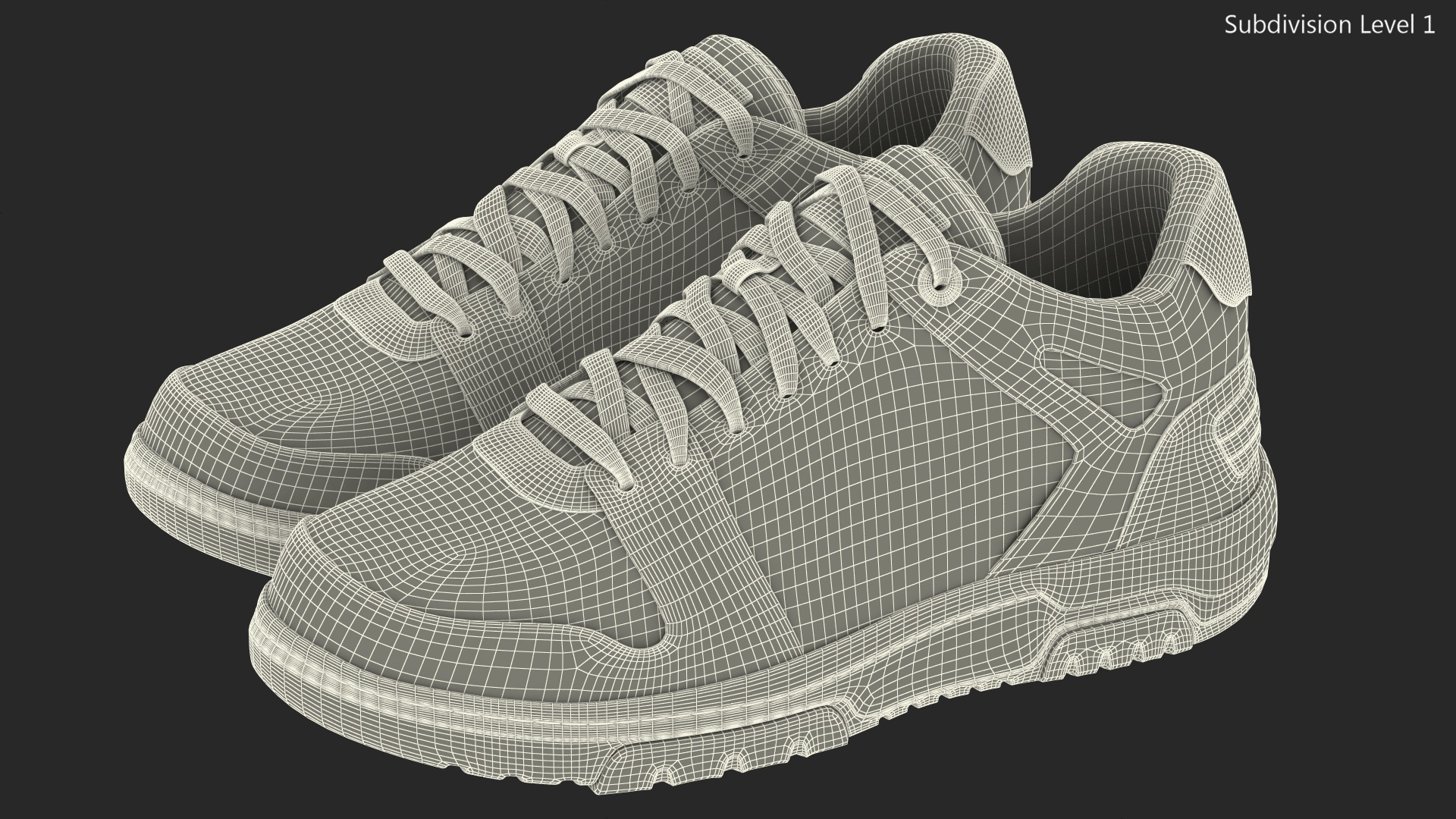 3D Leather Sports Sneakers model