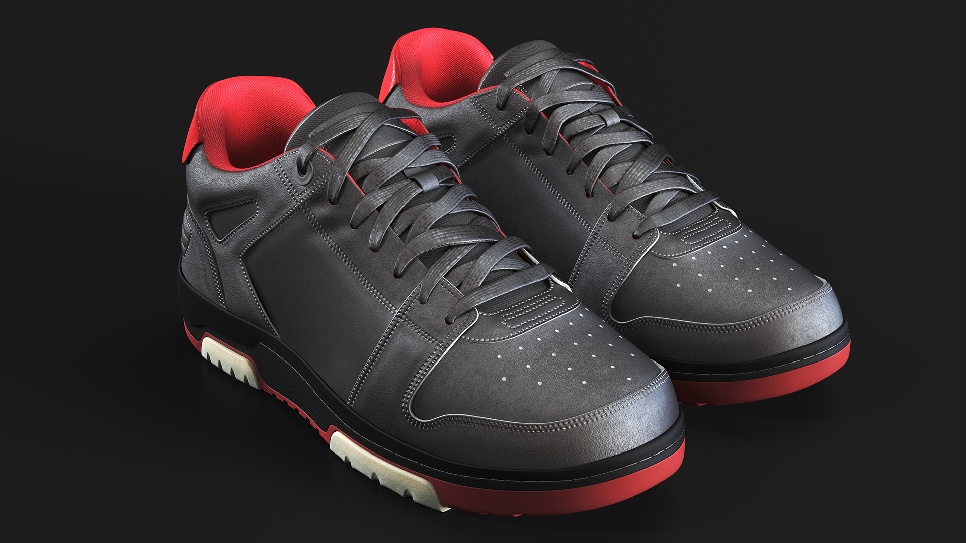 3D Leather Sports Sneakers model