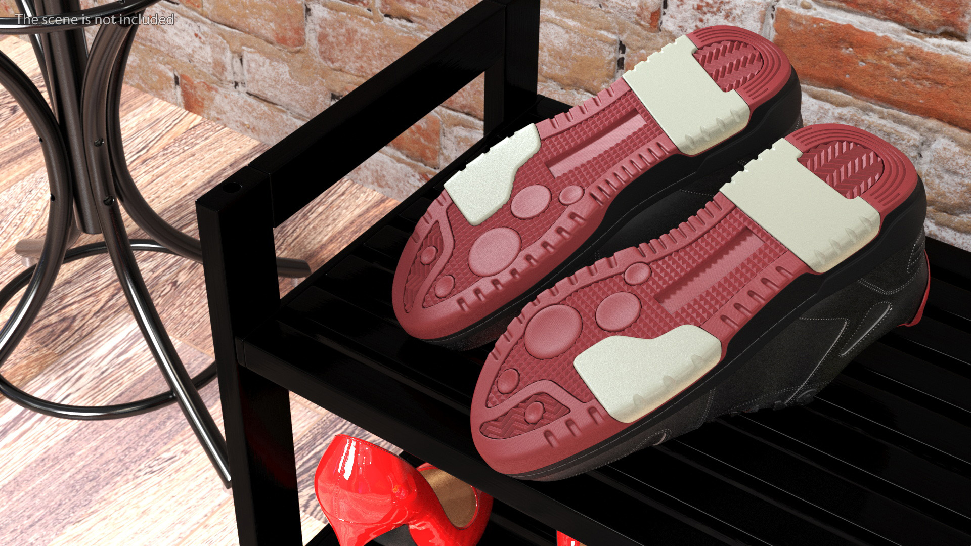 3D Leather Sports Sneakers model