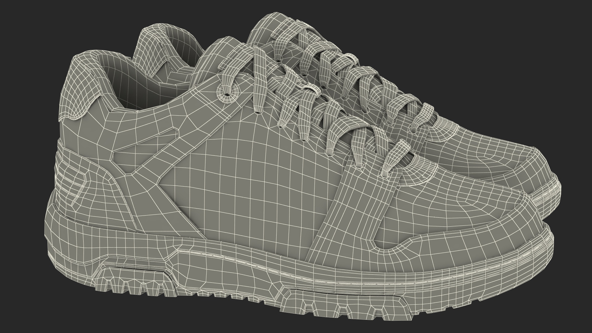 3D Leather Sports Sneakers model