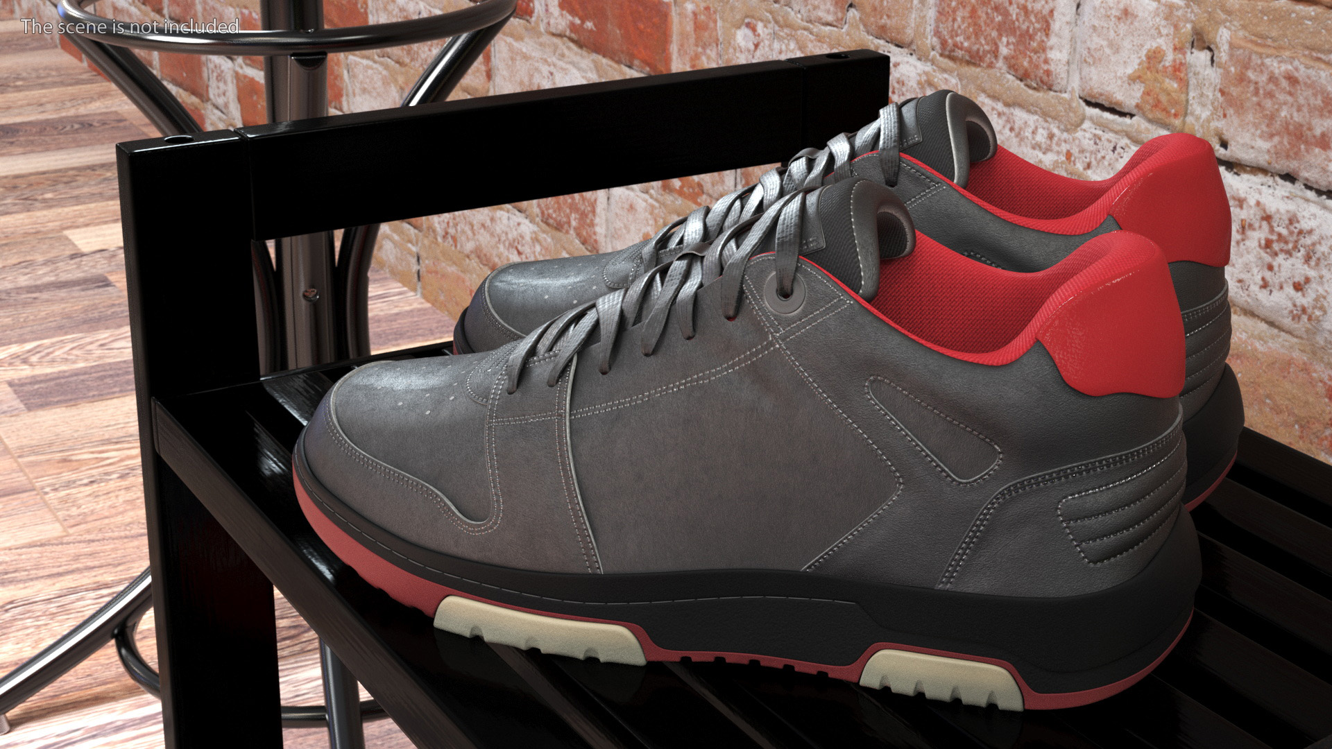 3D Leather Sports Sneakers model