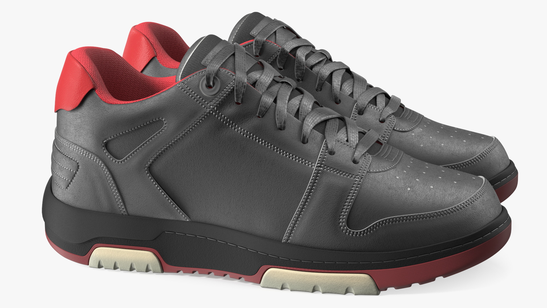 3D Leather Sports Sneakers model