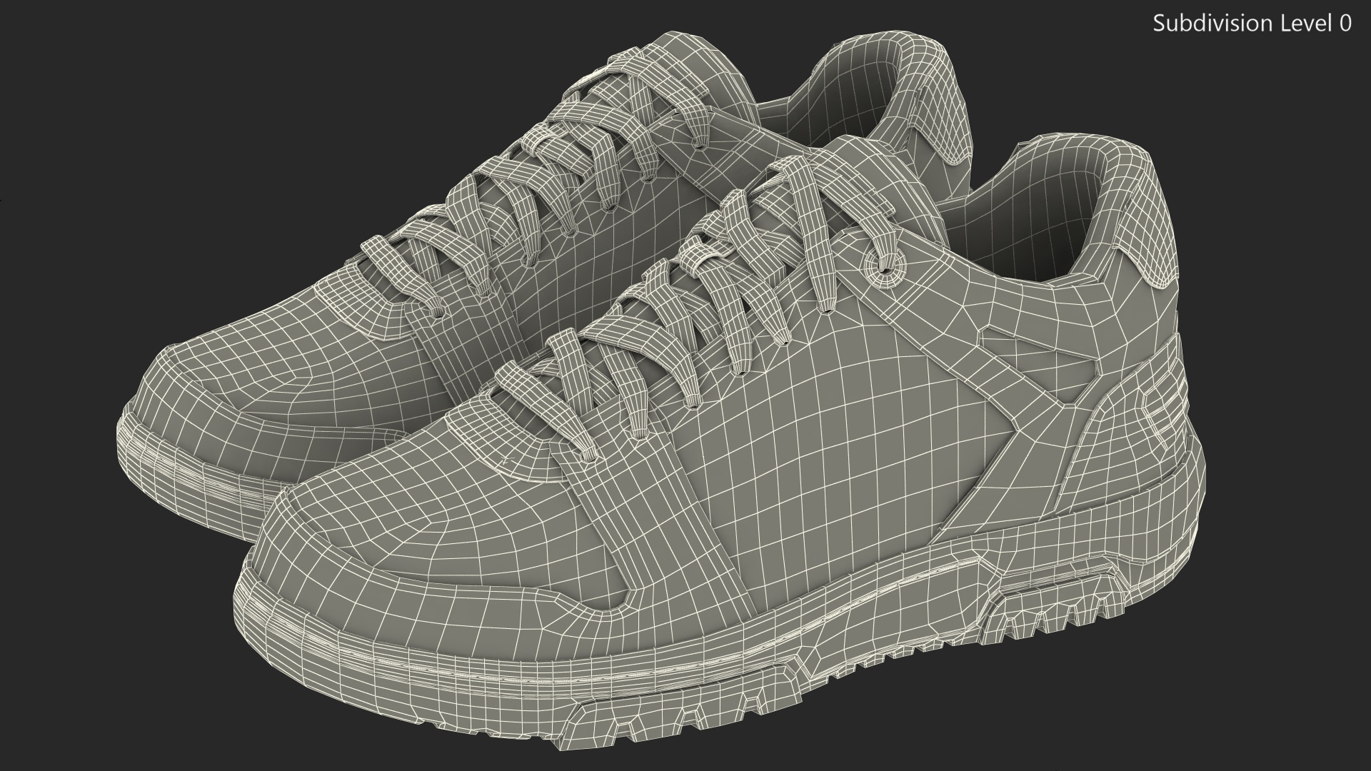 3D Leather Sports Sneakers model