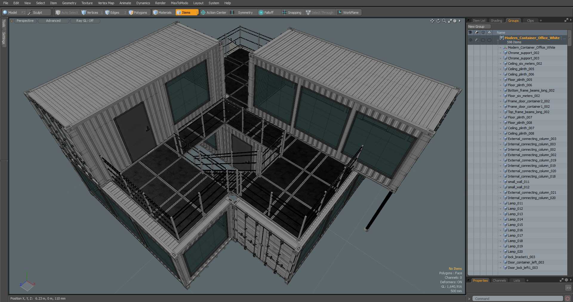 Modern Container Office White 3D model