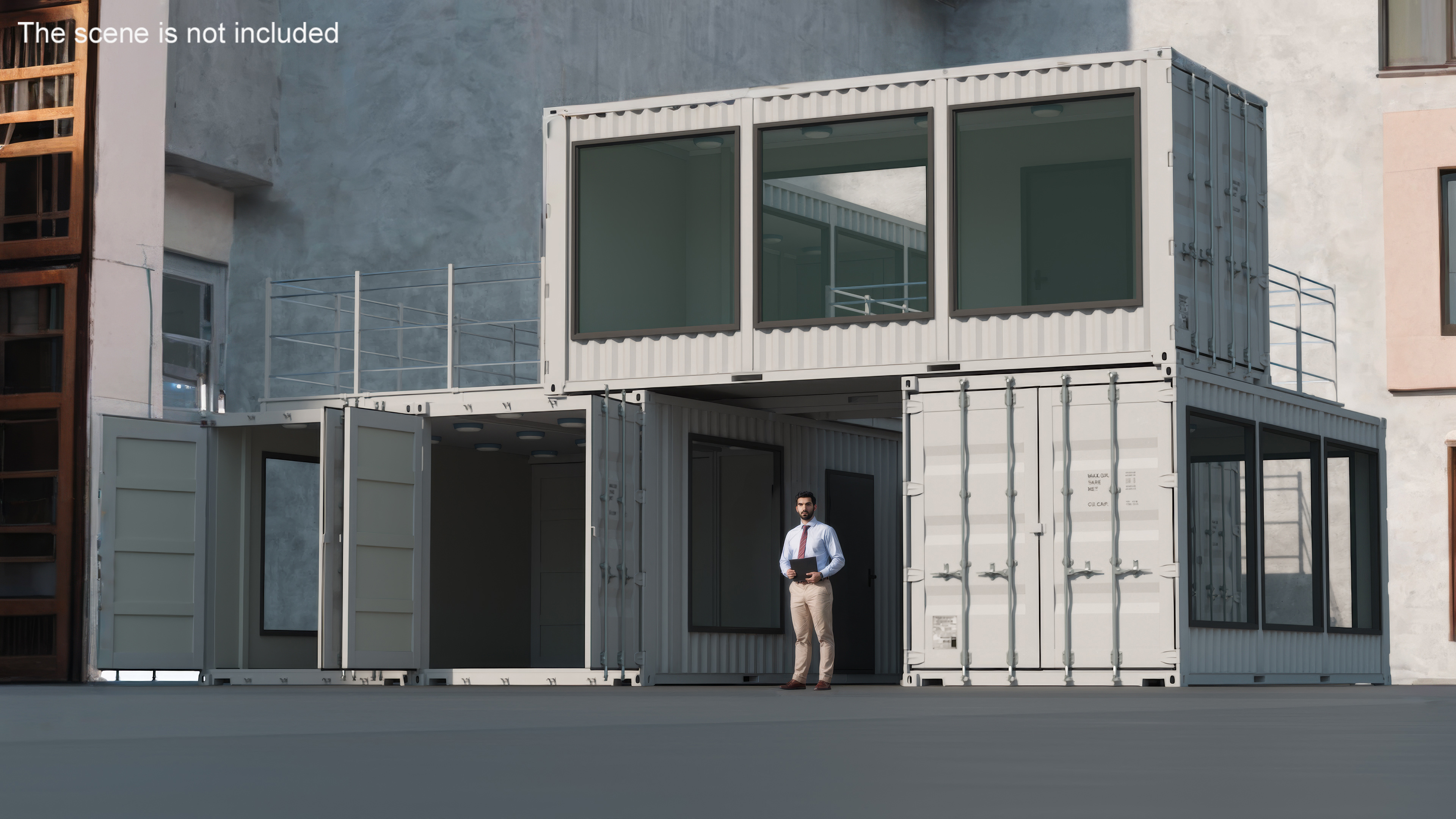 Modern Container Office White 3D model