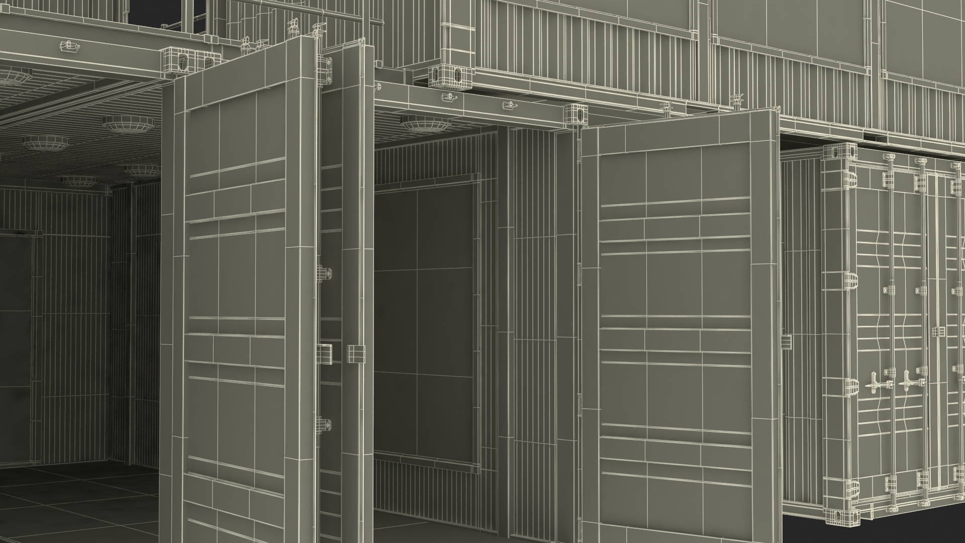 Modern Container Office White 3D model
