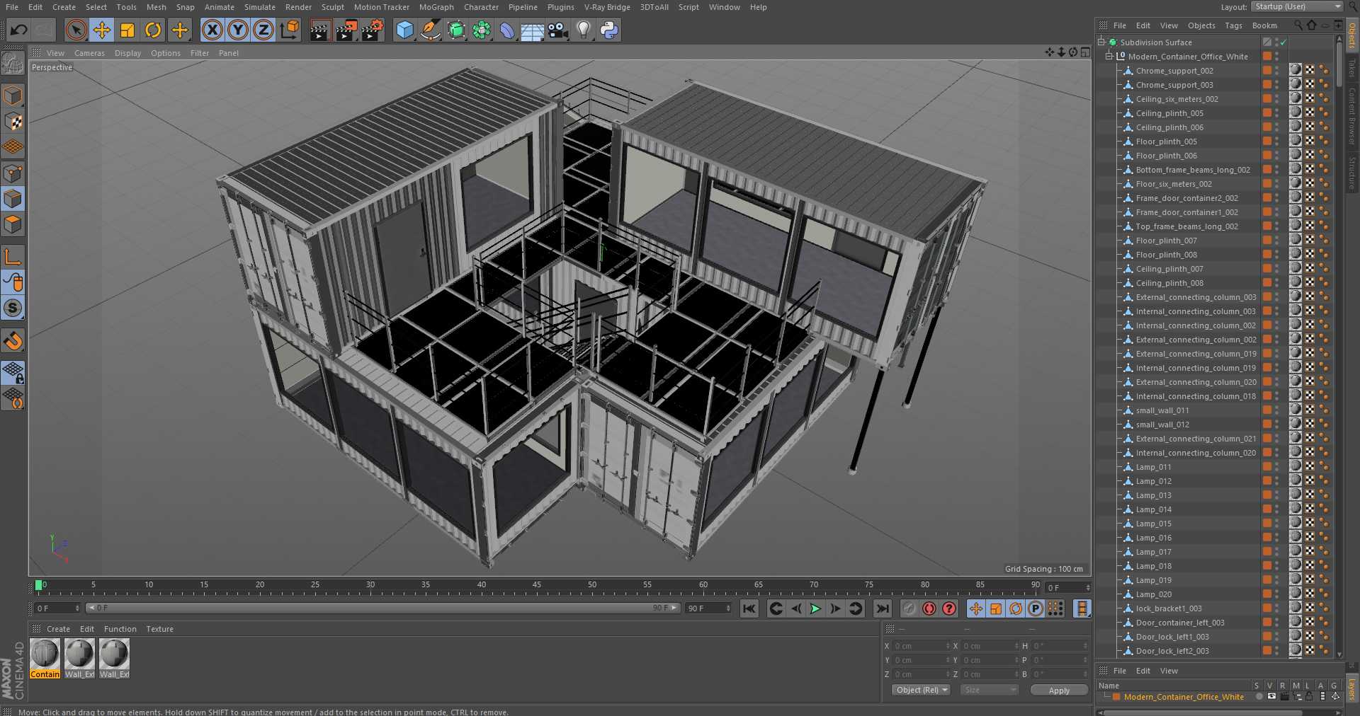 Modern Container Office White 3D model