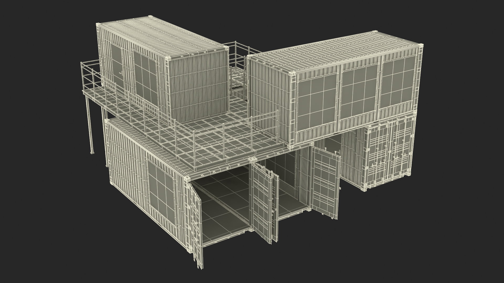 Modern Container Office White 3D model