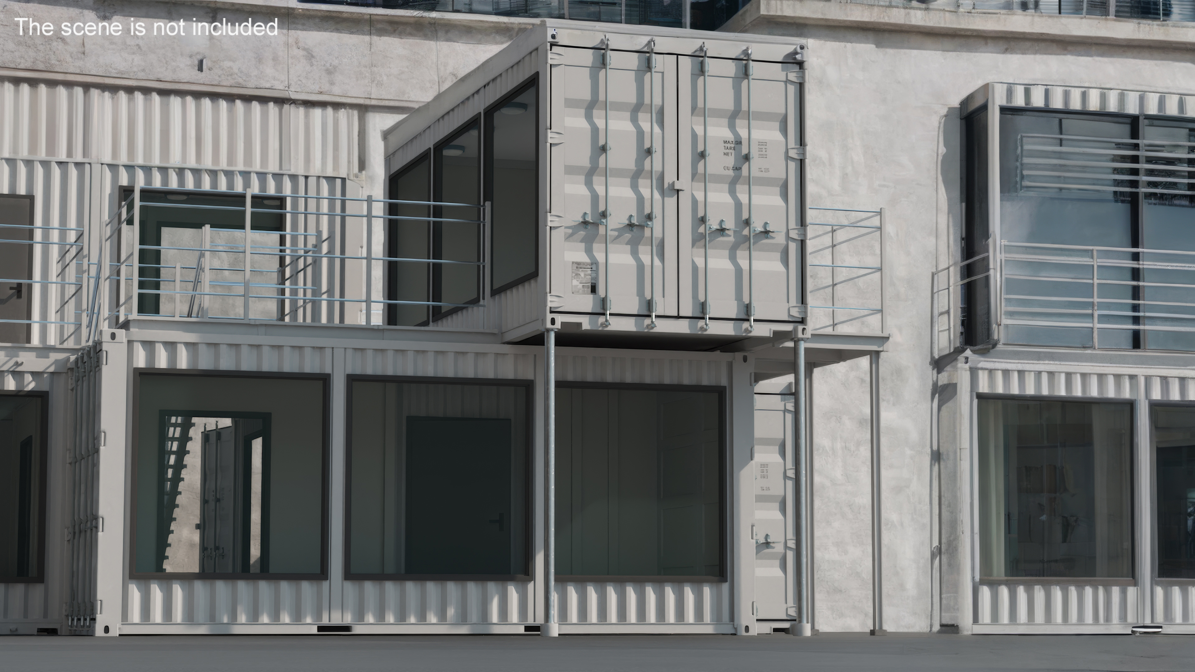 Modern Container Office White 3D model
