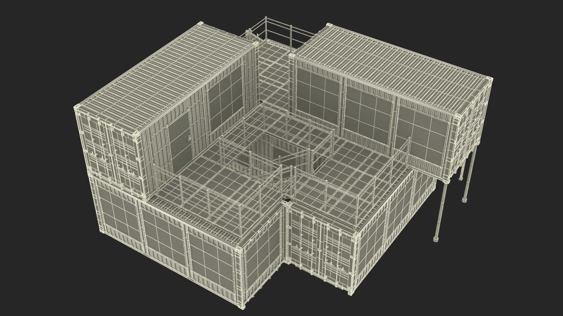 Modern Container Office White 3D model