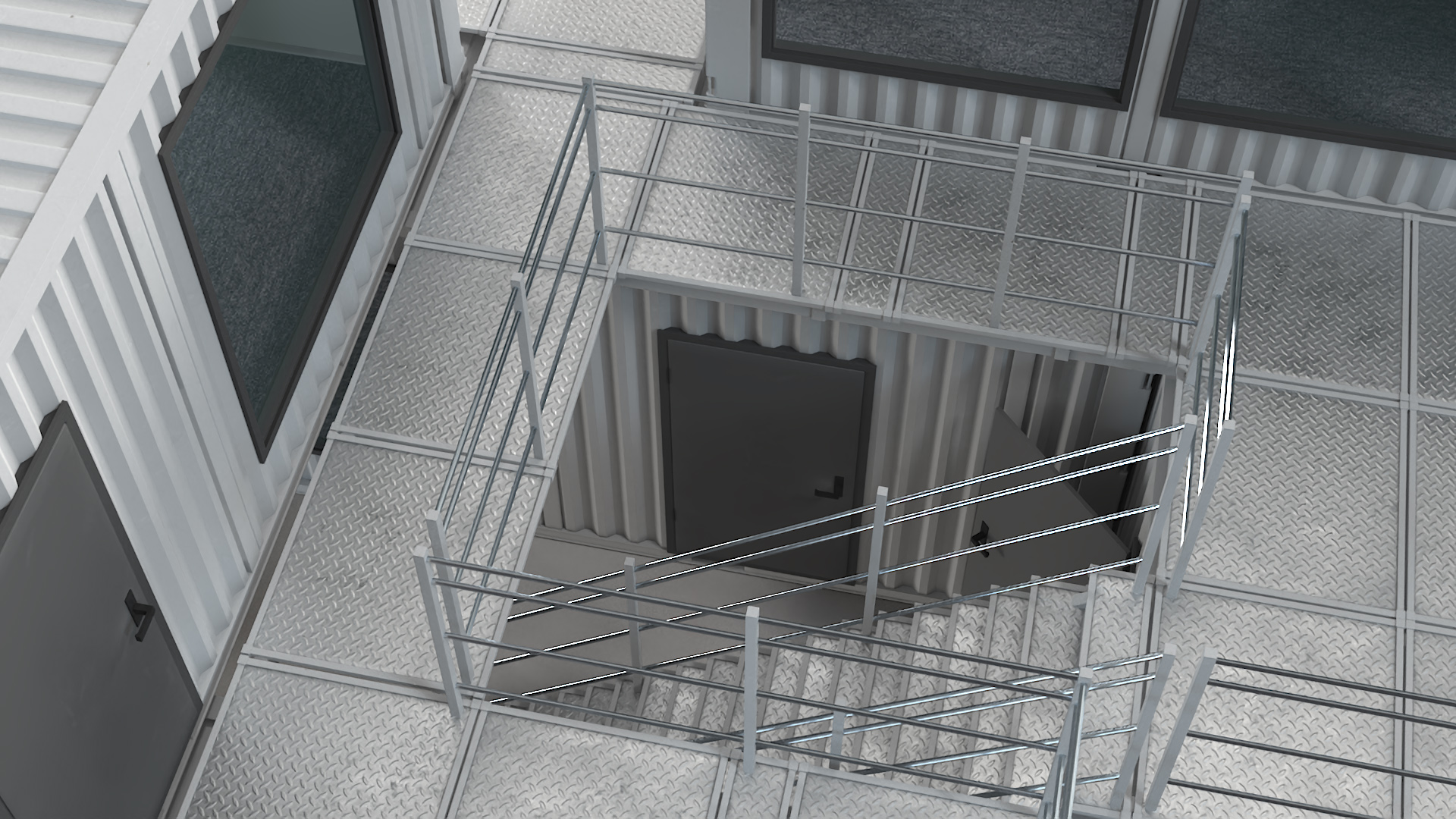 Modern Container Office White 3D model