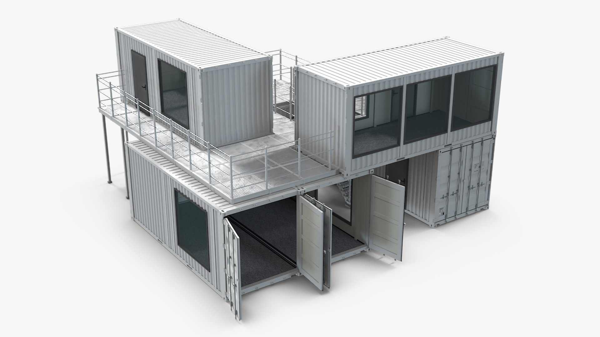 Modern Container Office White 3D model