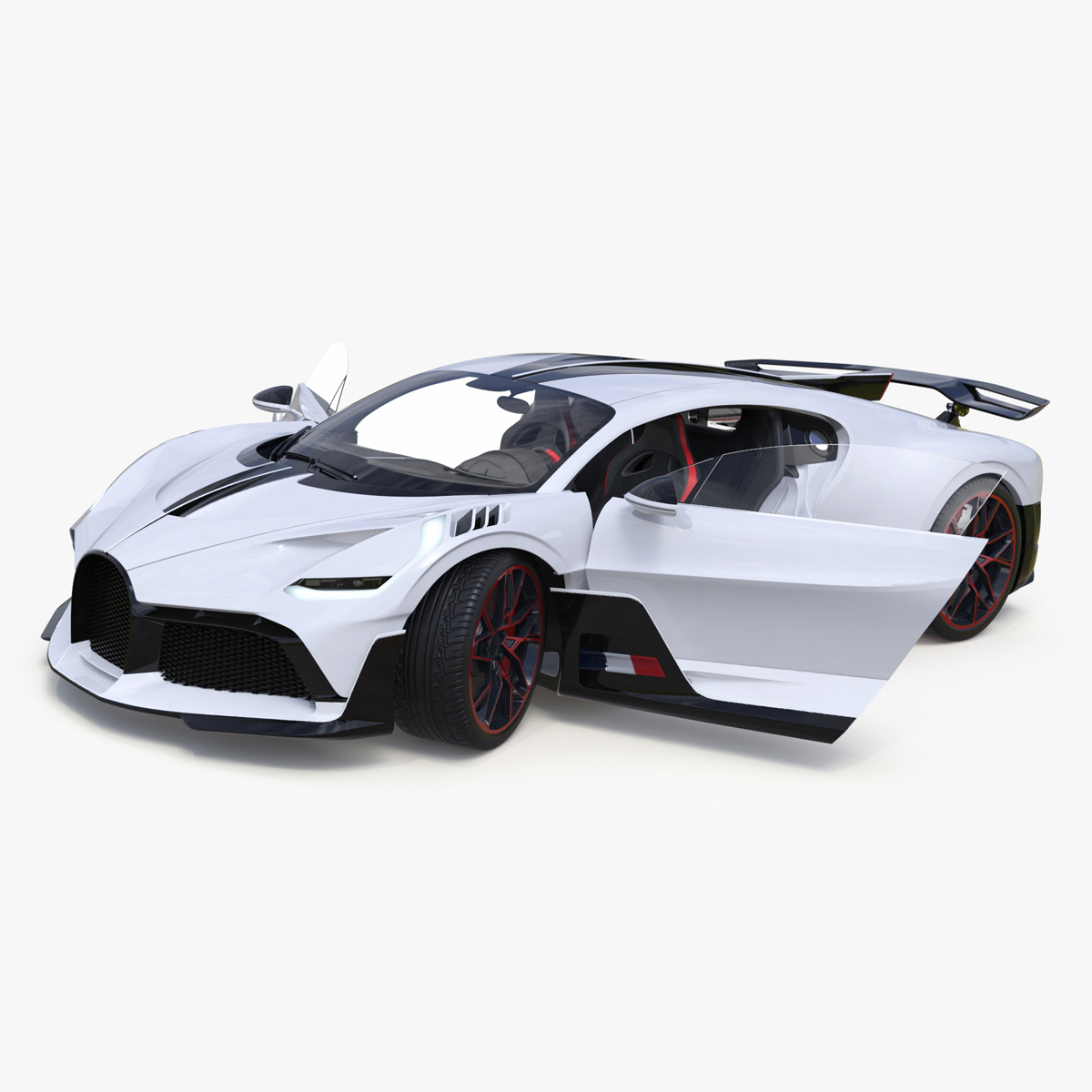 Luxury Car White Rigged for Cinema 4D 3D