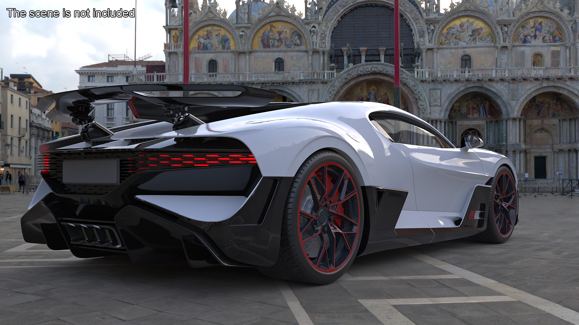 Luxury Car White Rigged for Cinema 4D 3D