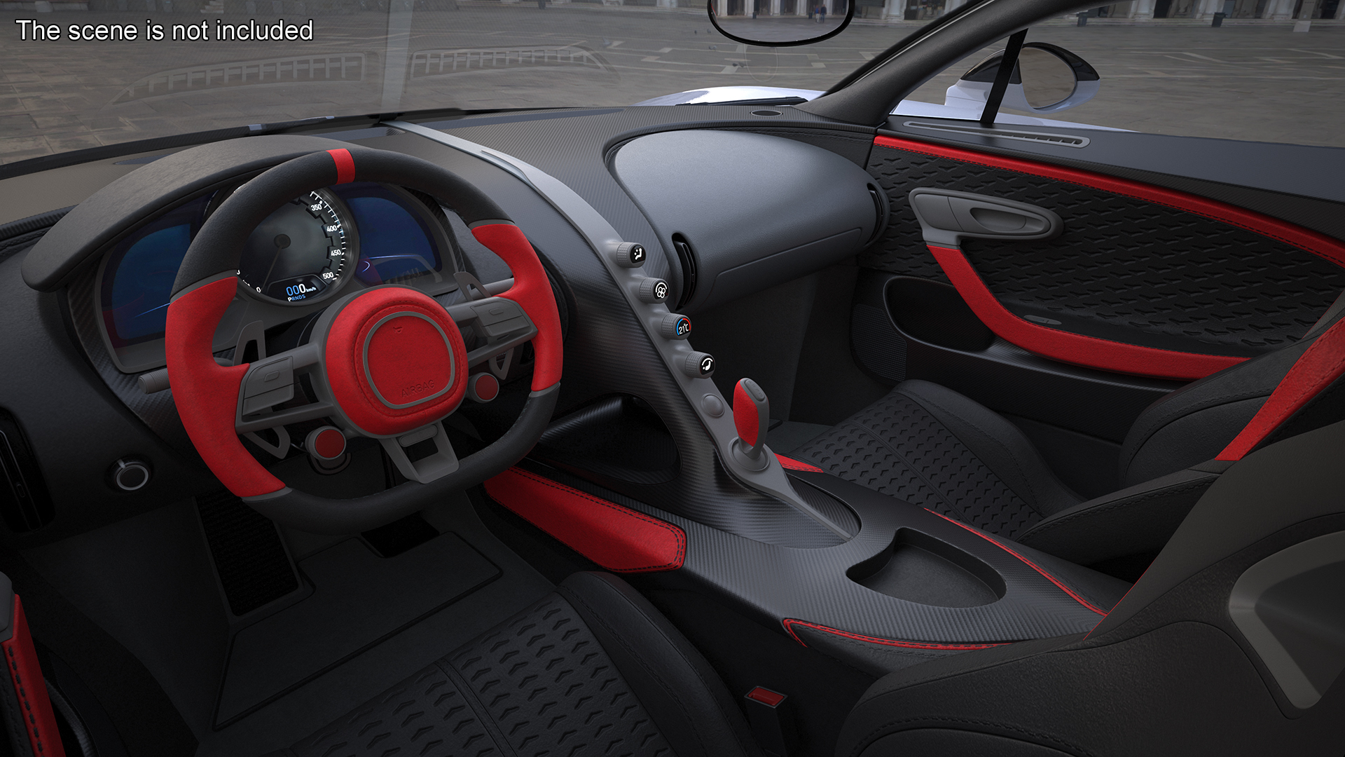 Luxury Car White Rigged for Cinema 4D 3D