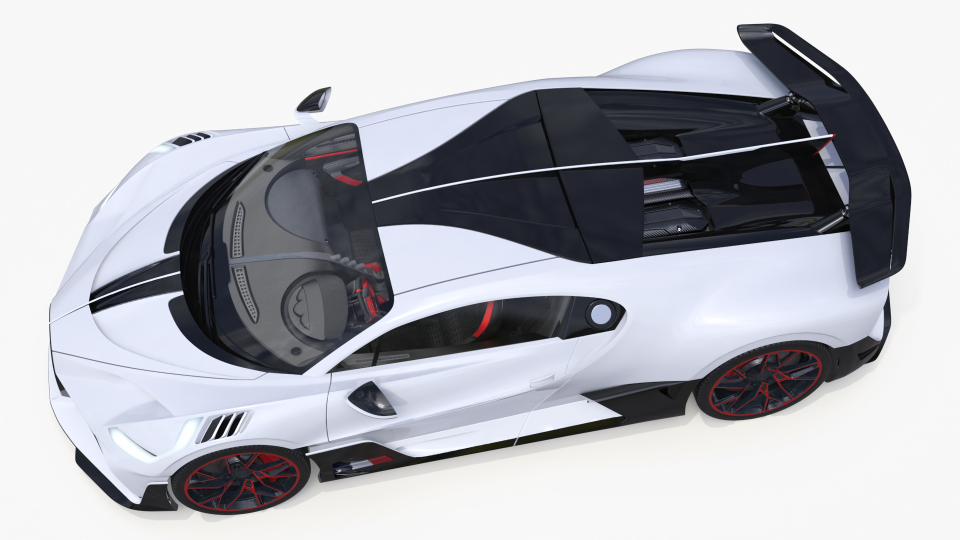 Luxury Car White Rigged for Cinema 4D 3D